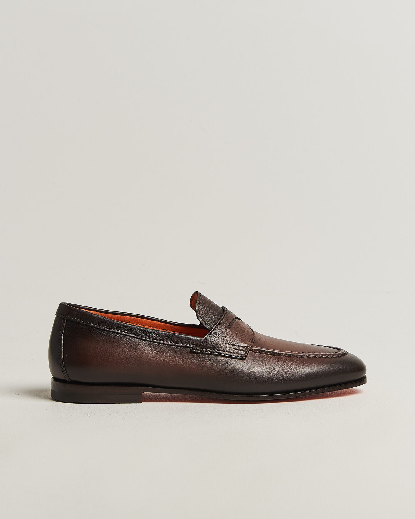 Uomini | Mocassini | Santoni | Penny Loafers Dark Brown Calf