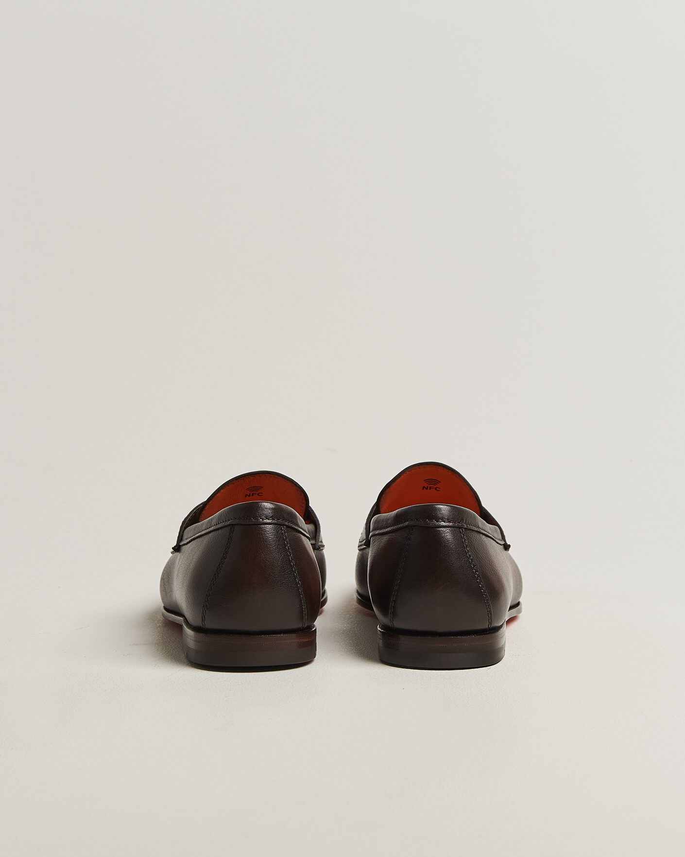 Uomini | Mocassini | Santoni | Penny Loafers Dark Brown Calf