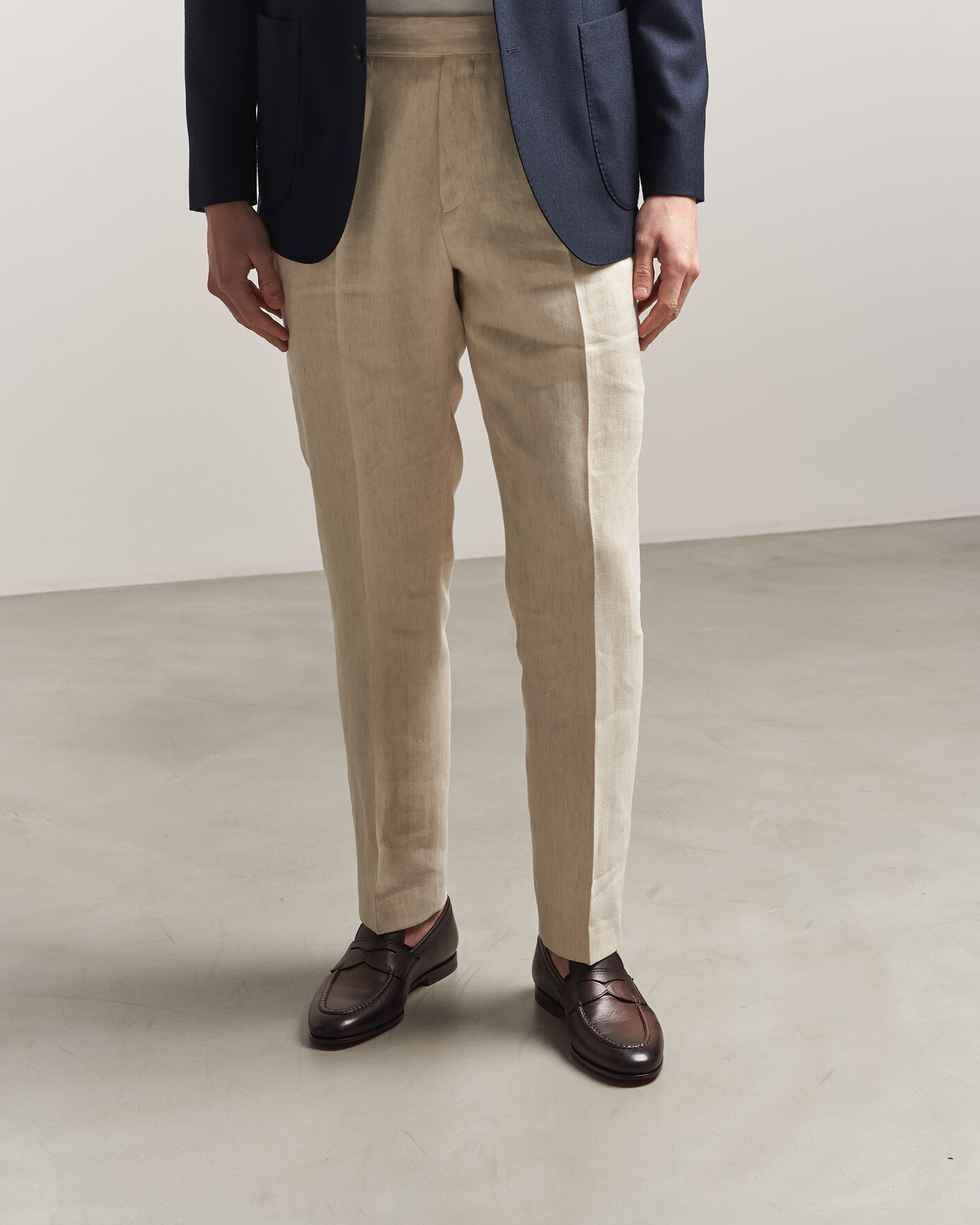 Uomini | Mocassini | Santoni | Penny Loafers Dark Brown Calf