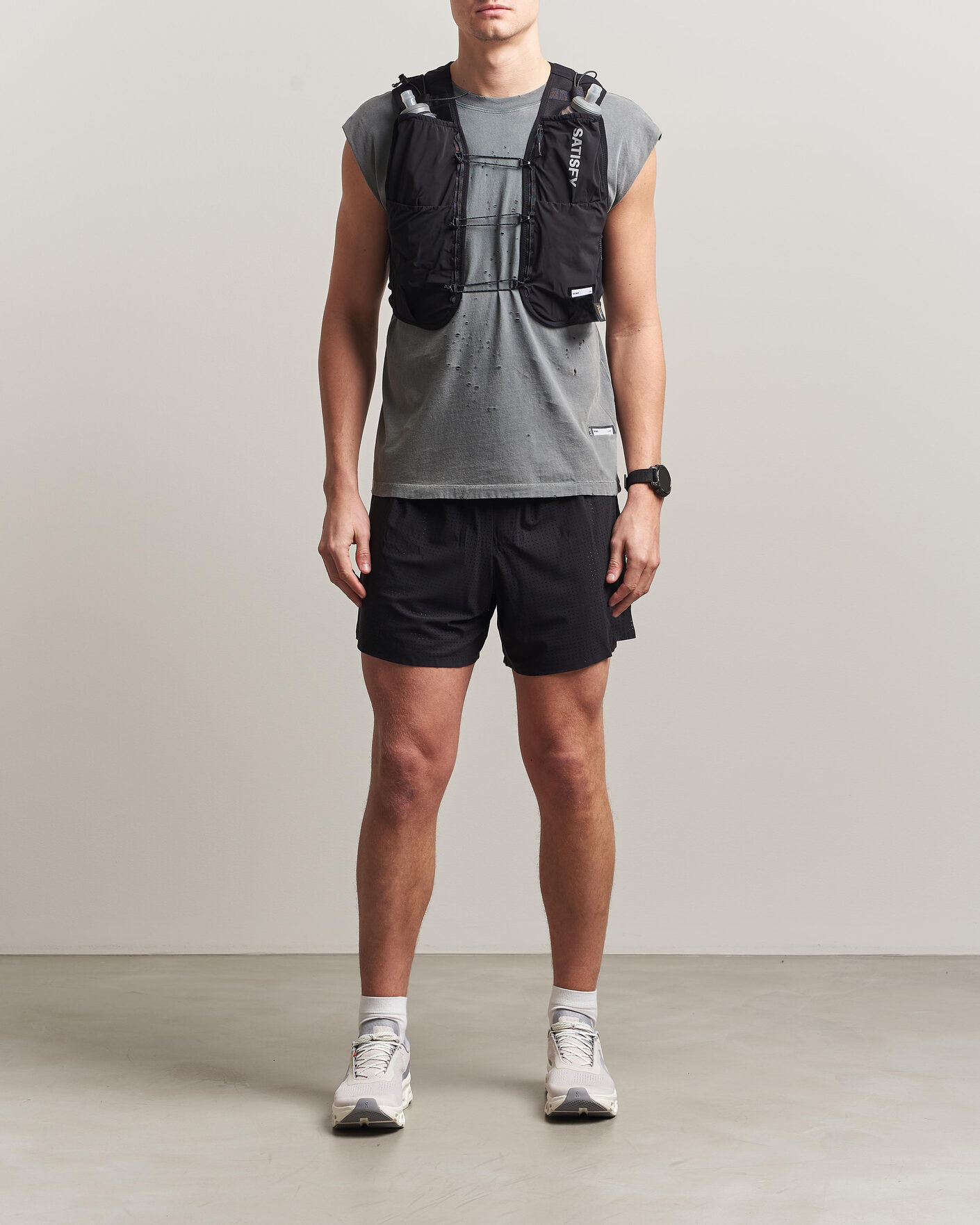 Uomini | Accessori attivi | Satisfy | Justice Cordura Hydration Vest 5L Black
