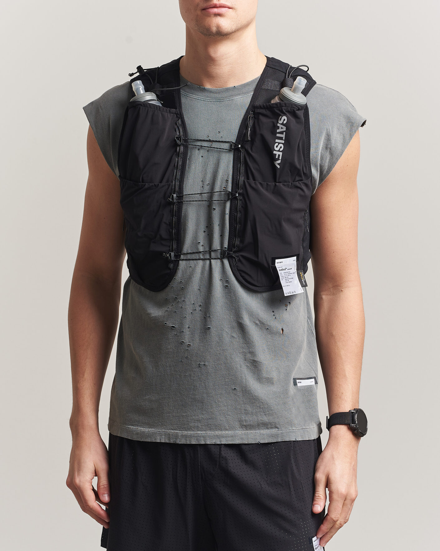Uomini | Accessori attivi | Satisfy | Justice Cordura Hydration Vest 5L Black