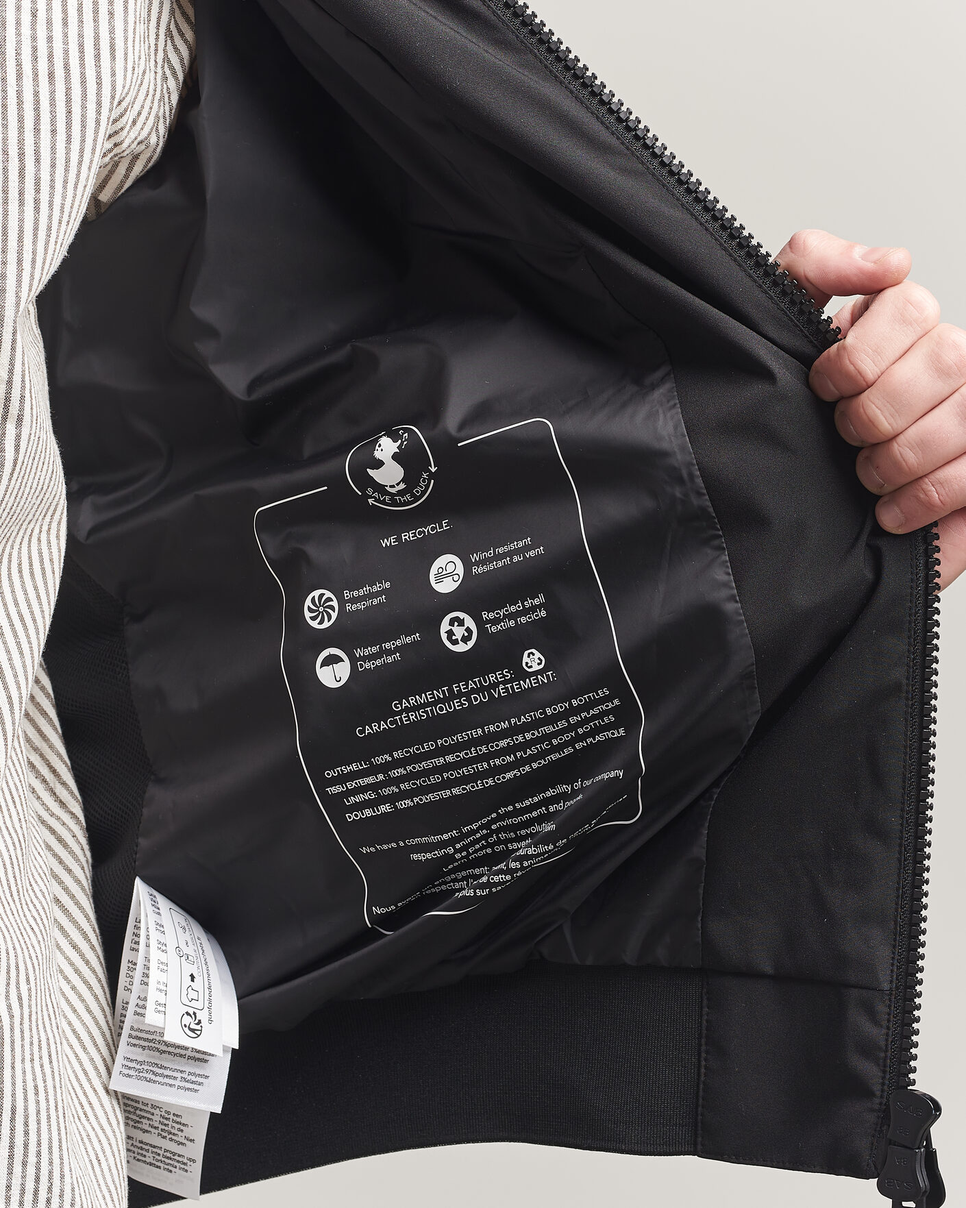 Uomini | Giacche | Save The Duck | Finlay Nylon Harrington Jacket Black