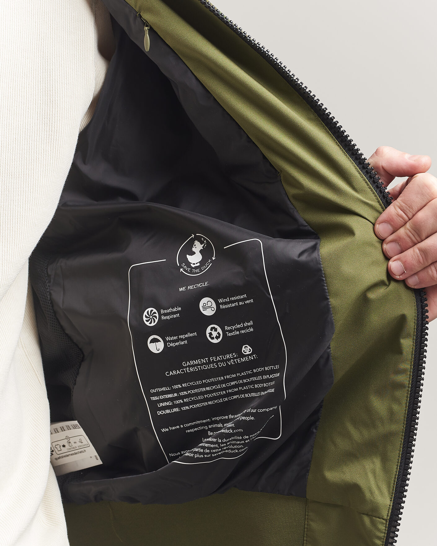 Uomini | Giacche | Save The Duck | Finlay Nylon Harrington Jacket Dusty Olive