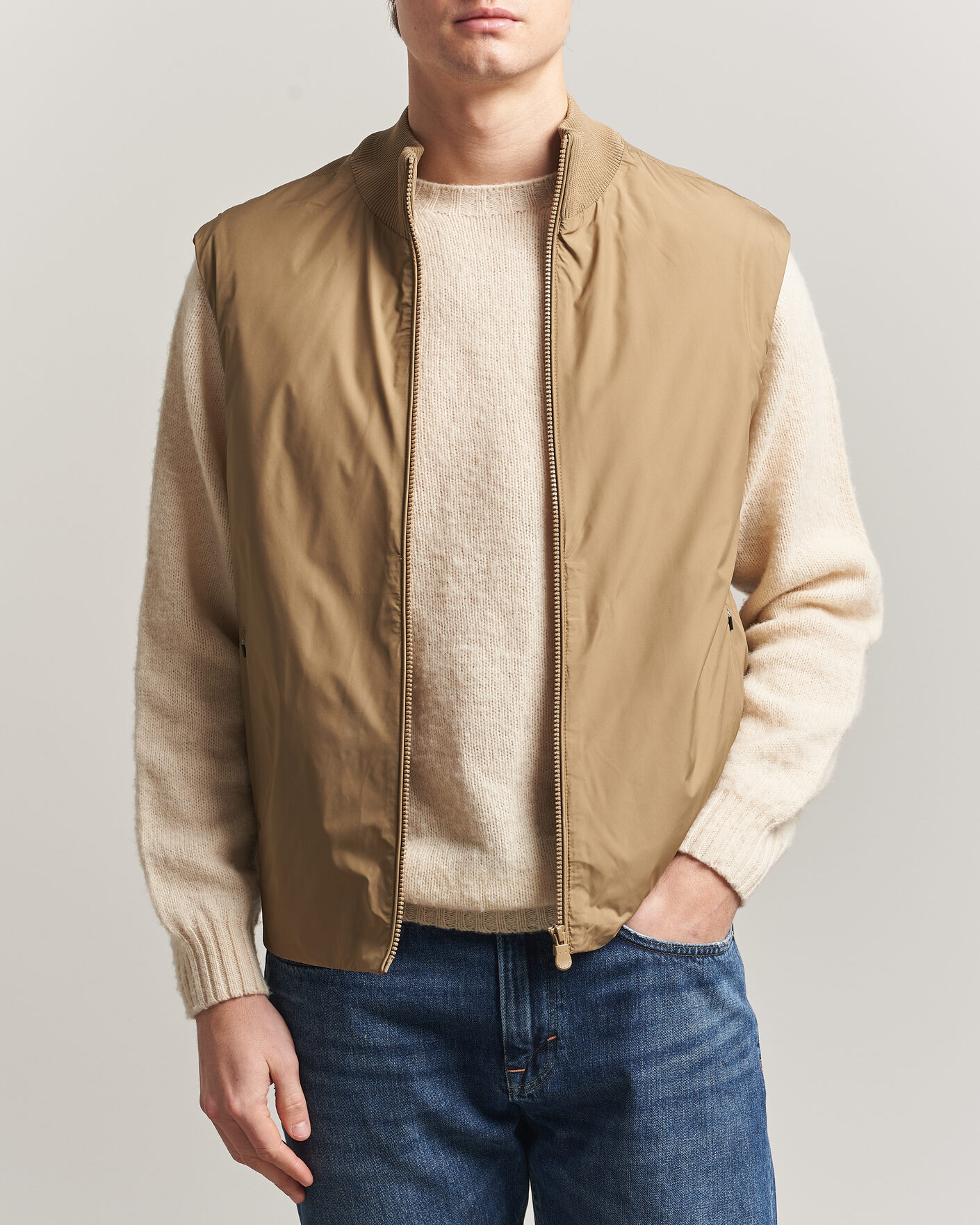 Uomini | Gilet | Save The Duck | Orris Hybrid Vest Khaki Brown