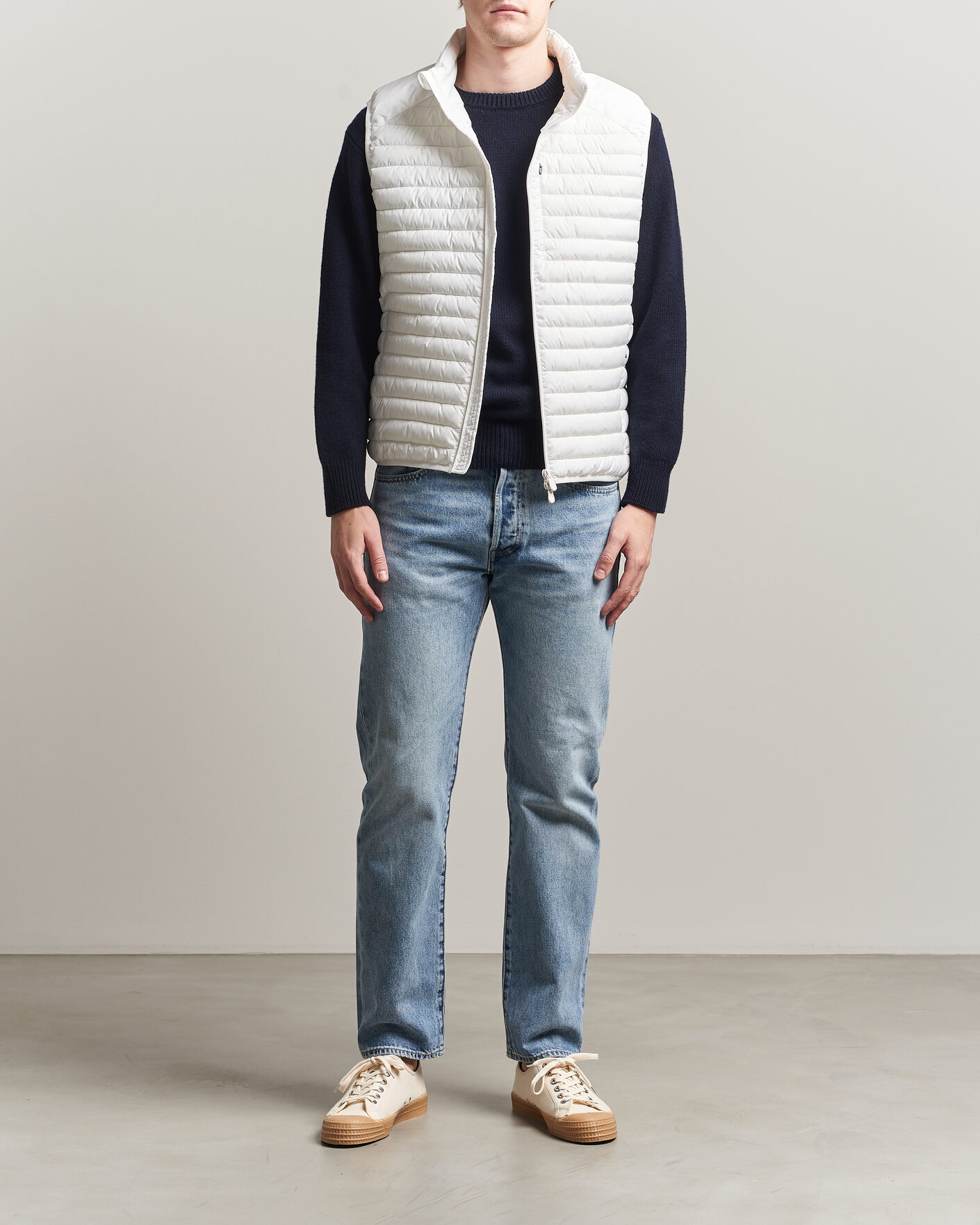 Uomini | Gilet | Save The Duck | Dave Lightweight Padded Vest Dull White