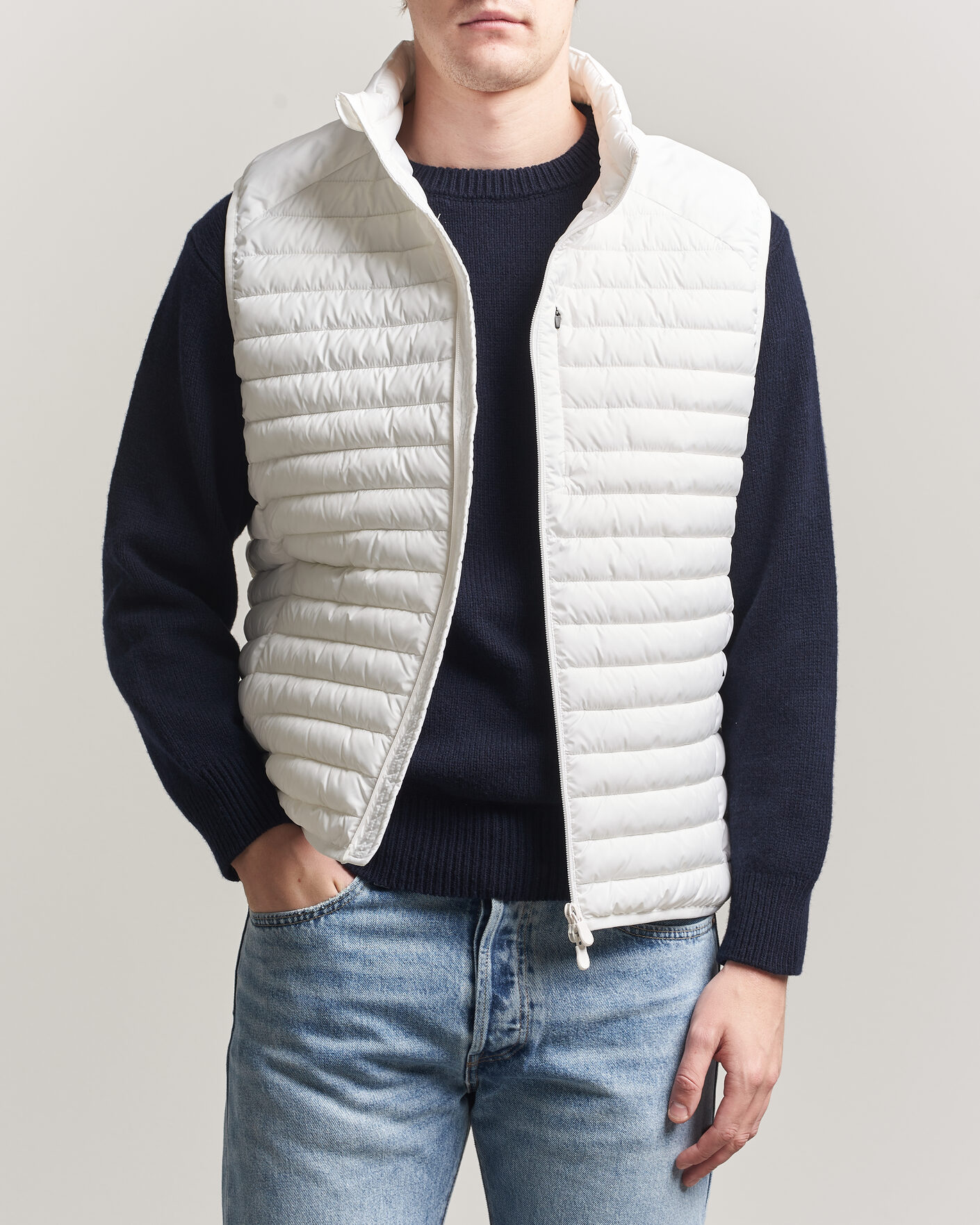 Uomini | Gilet | Save The Duck | Dave Lightweight Padded Vest Dull White