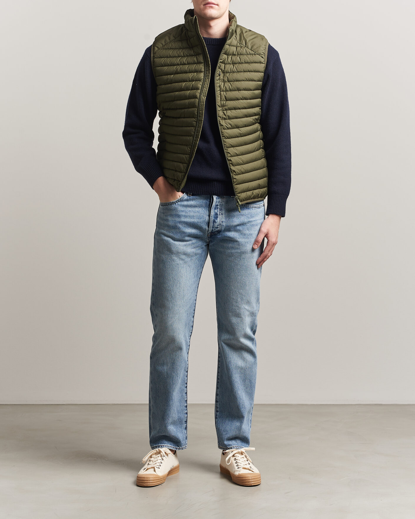 Uomini | Gilet | Save The Duck | Dave Lightweight Padded Vest Snake Green