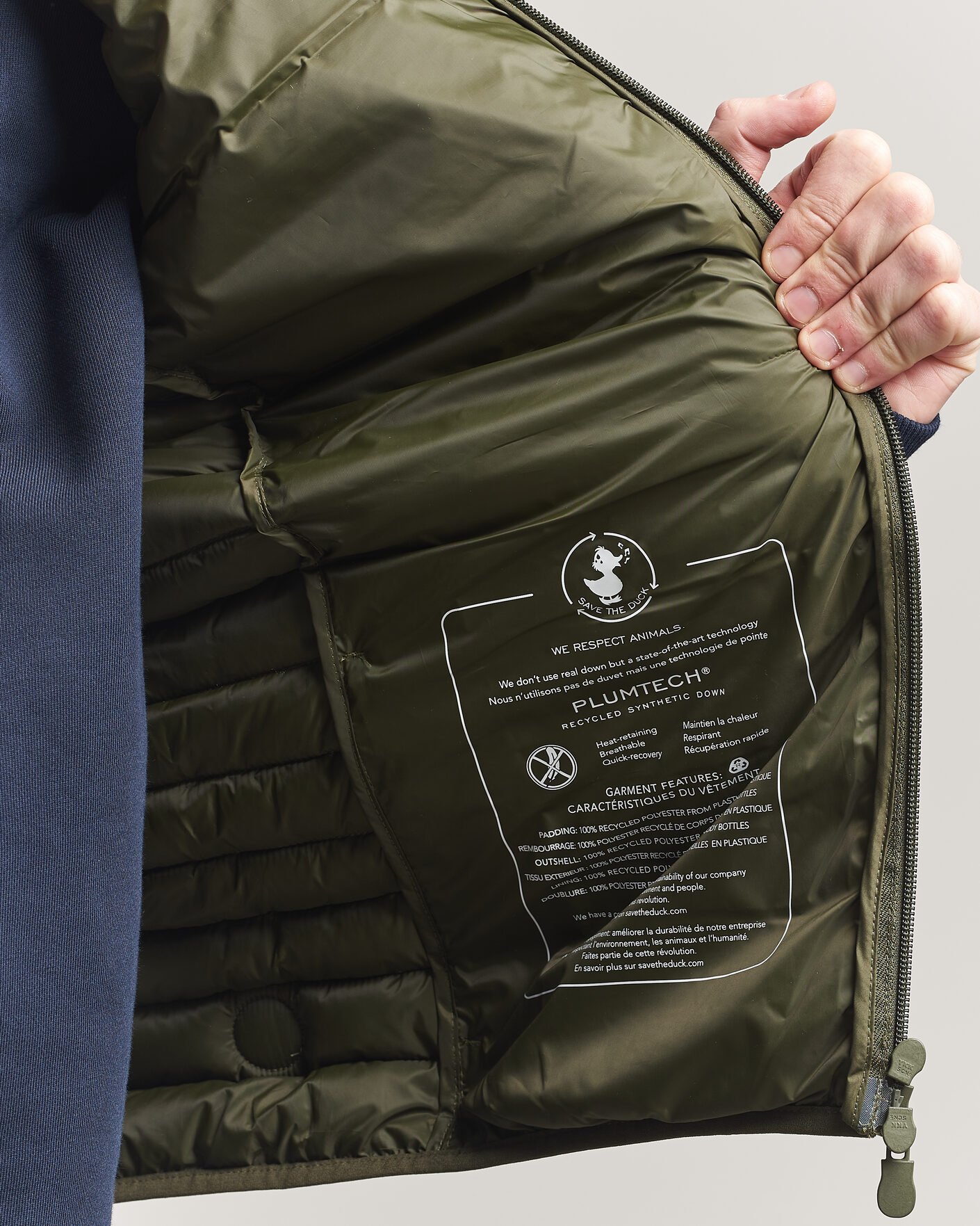 Uomini | Gilet | Save The Duck | Dave Lightweight Padded Vest Snake Green