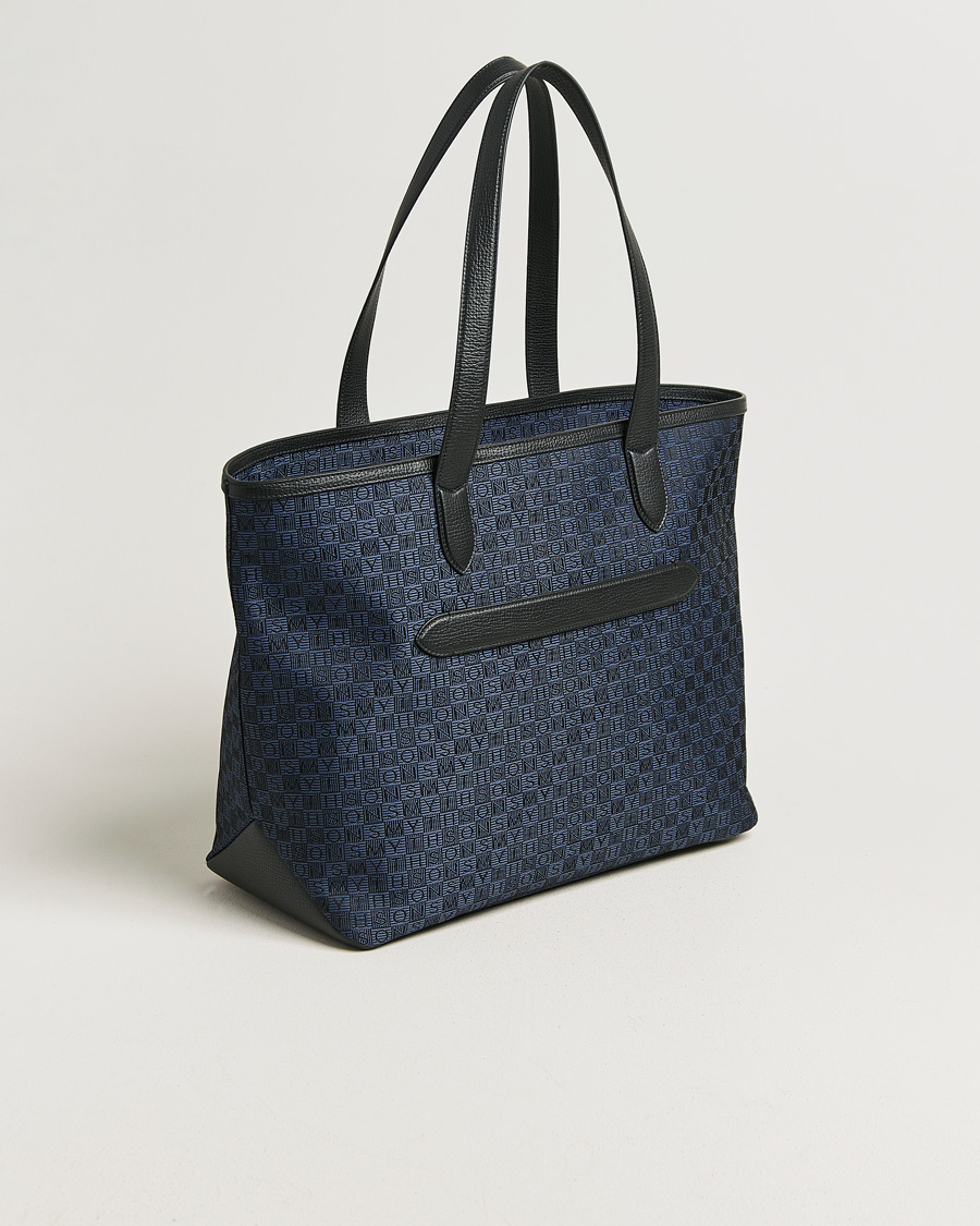 Uomini | Borse | Smythson | Canvas Stamp Tote Navy