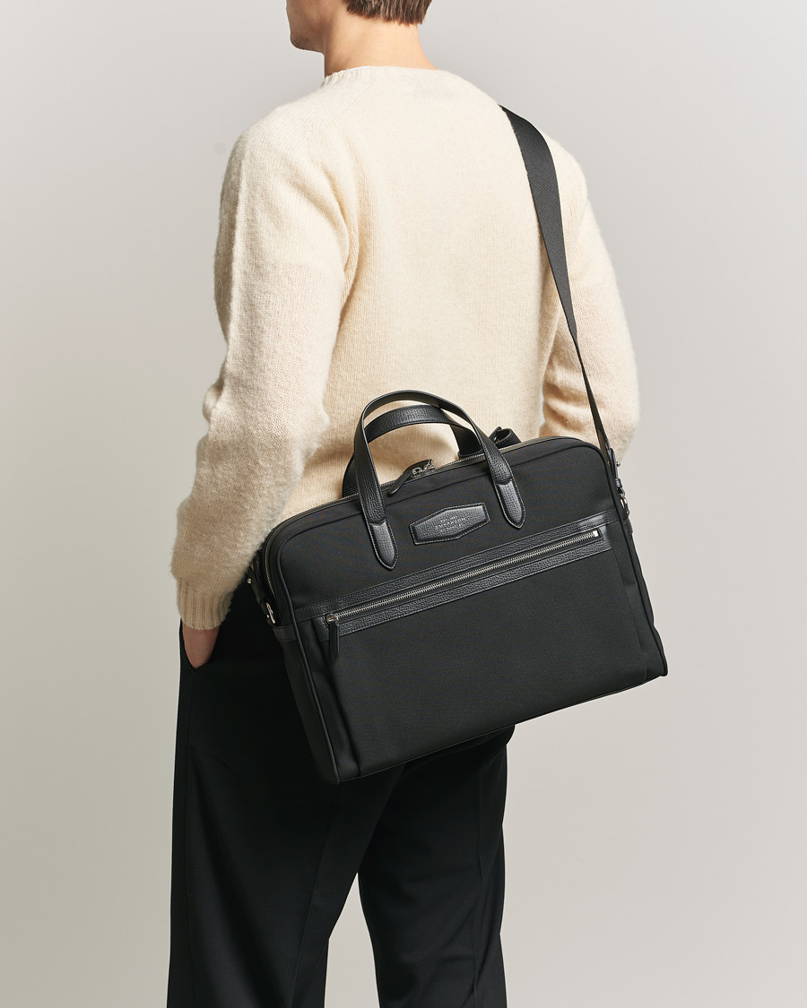 Uomini | Borse | Smythson | Canvas Norton Briefcase Black