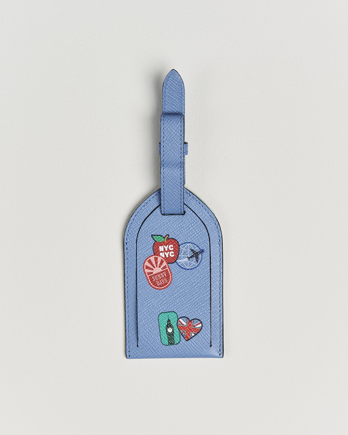 Uomini | Casa | Smythson | Panama Luggage Tag Sticker Nile Blue