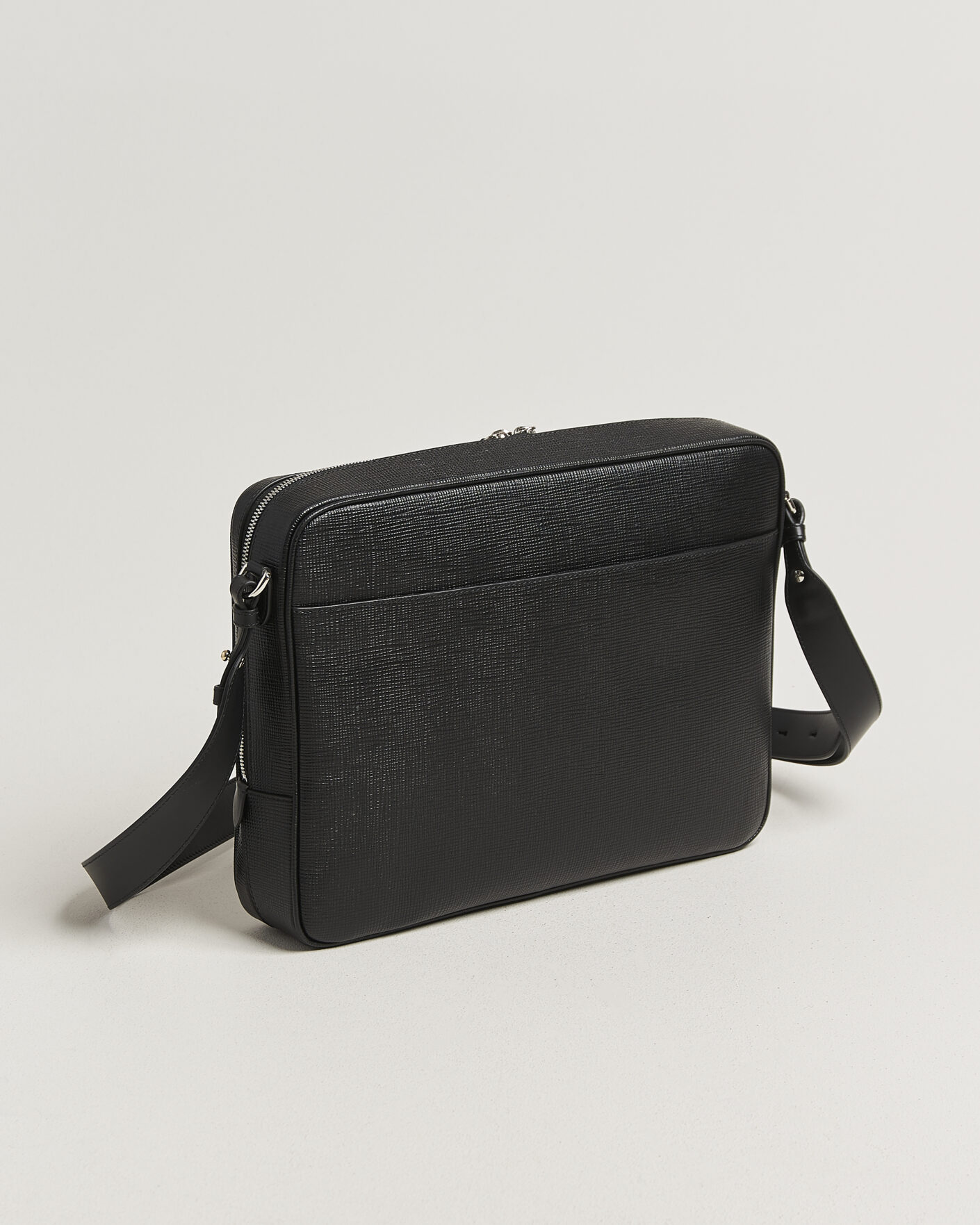 Uomini | Borse | Smythson | Panama Slim Messenger Bag Black