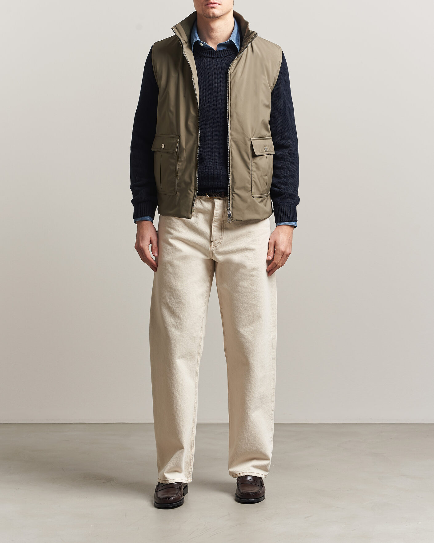 Uomini | Gilet | Valstar | Nylon Zip Vest Military