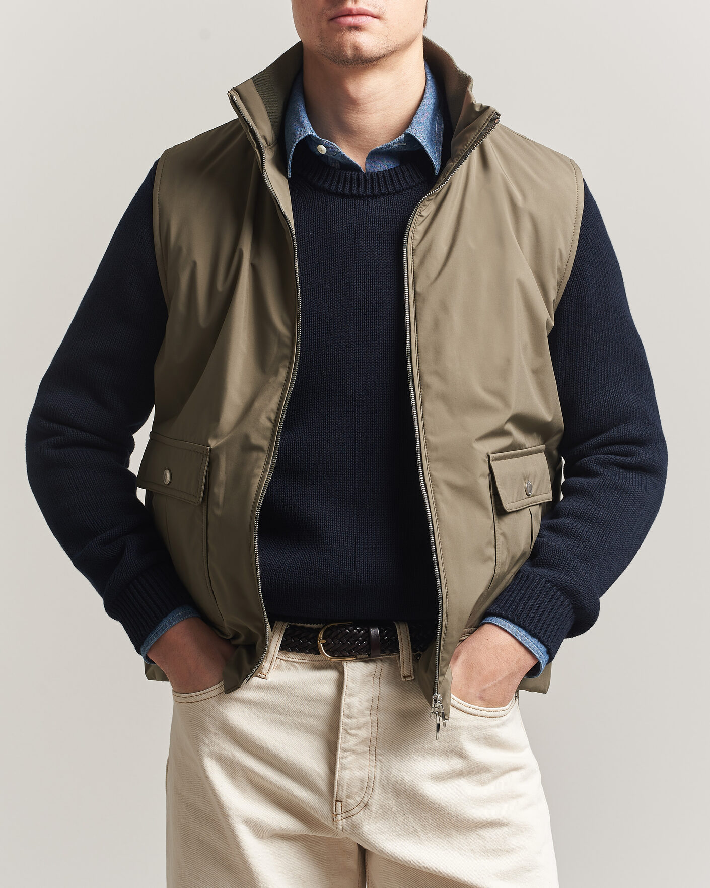 Uomini | Gilet | Valstar | Nylon Zip Vest Military