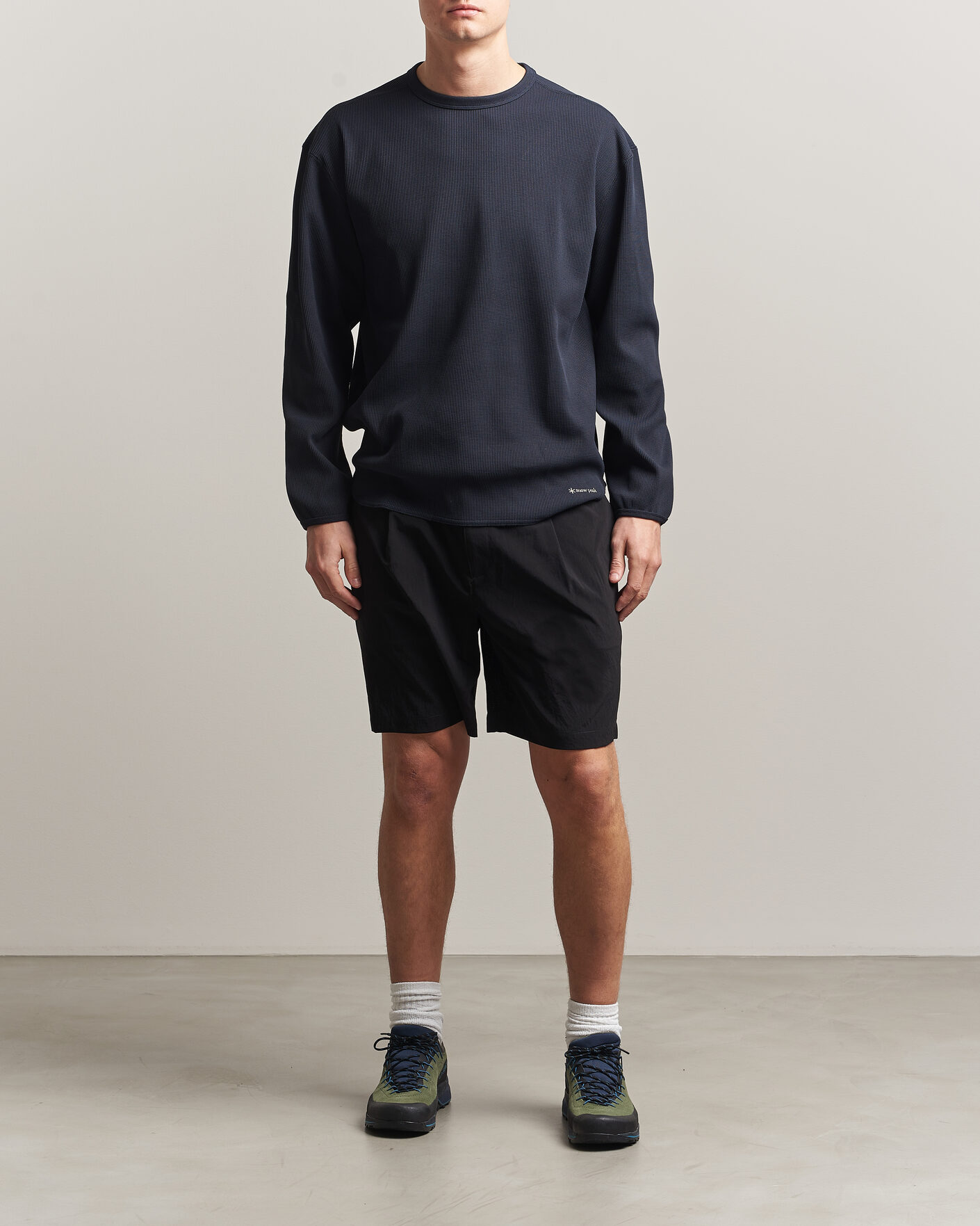 Uomini | T-shirt | Snow Peak | Dry Waffle Long Sleeve T-Shirt Dark Navy