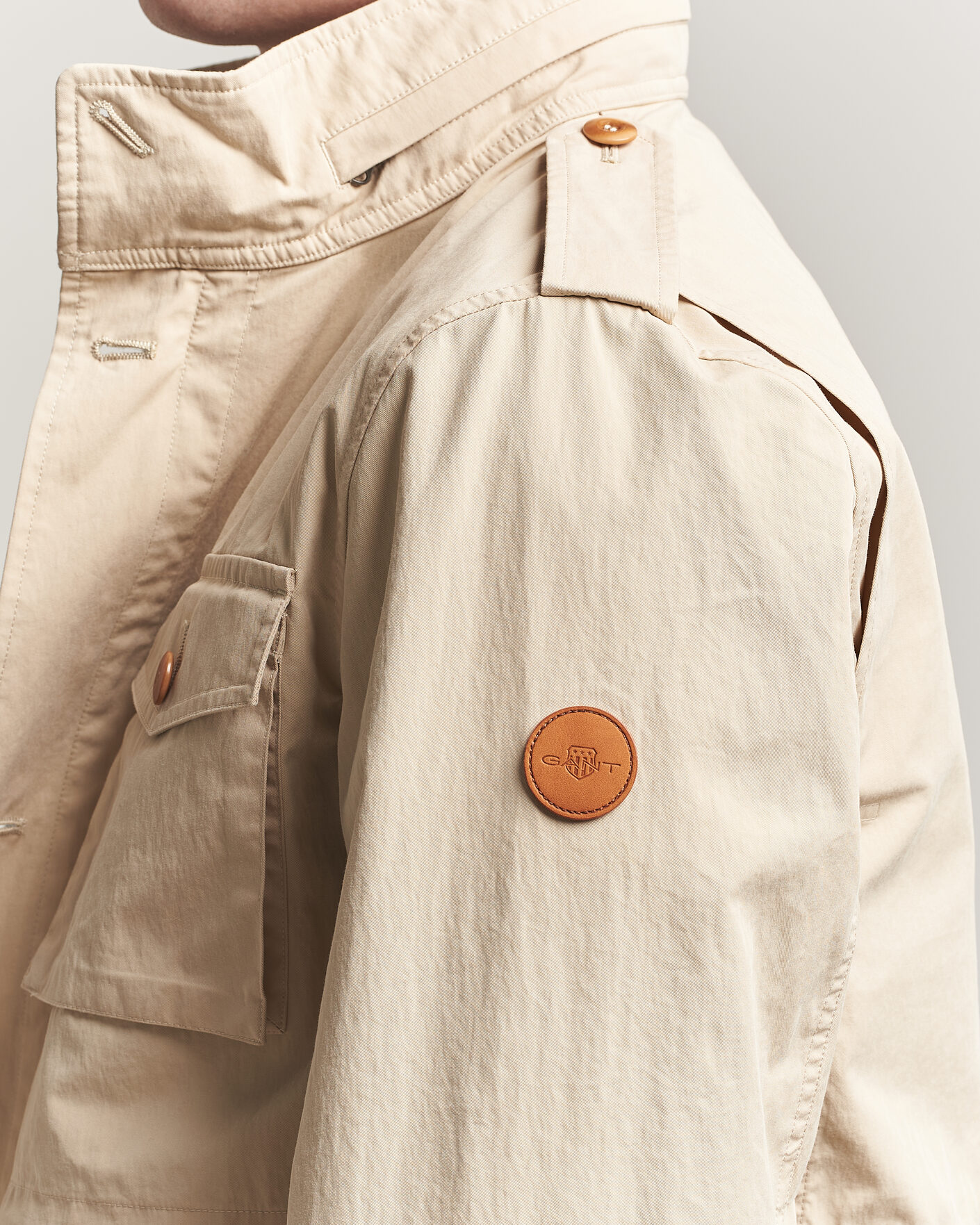 Uomini | Giacche | GANT | Cotton Field Jacket Oat Beige