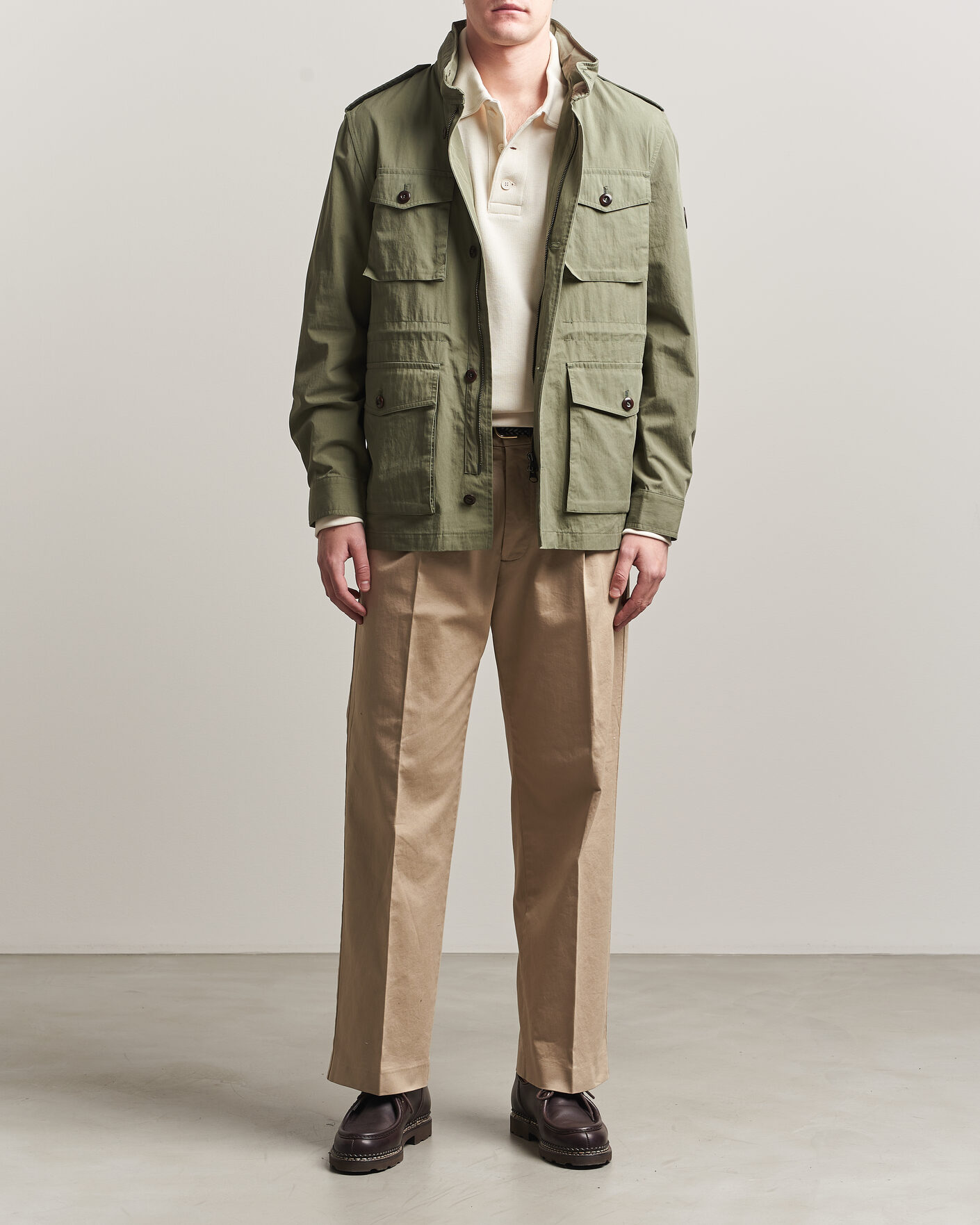 Uomini | Giacche | GANT | Cotton Field Jacket Dry Herb Green