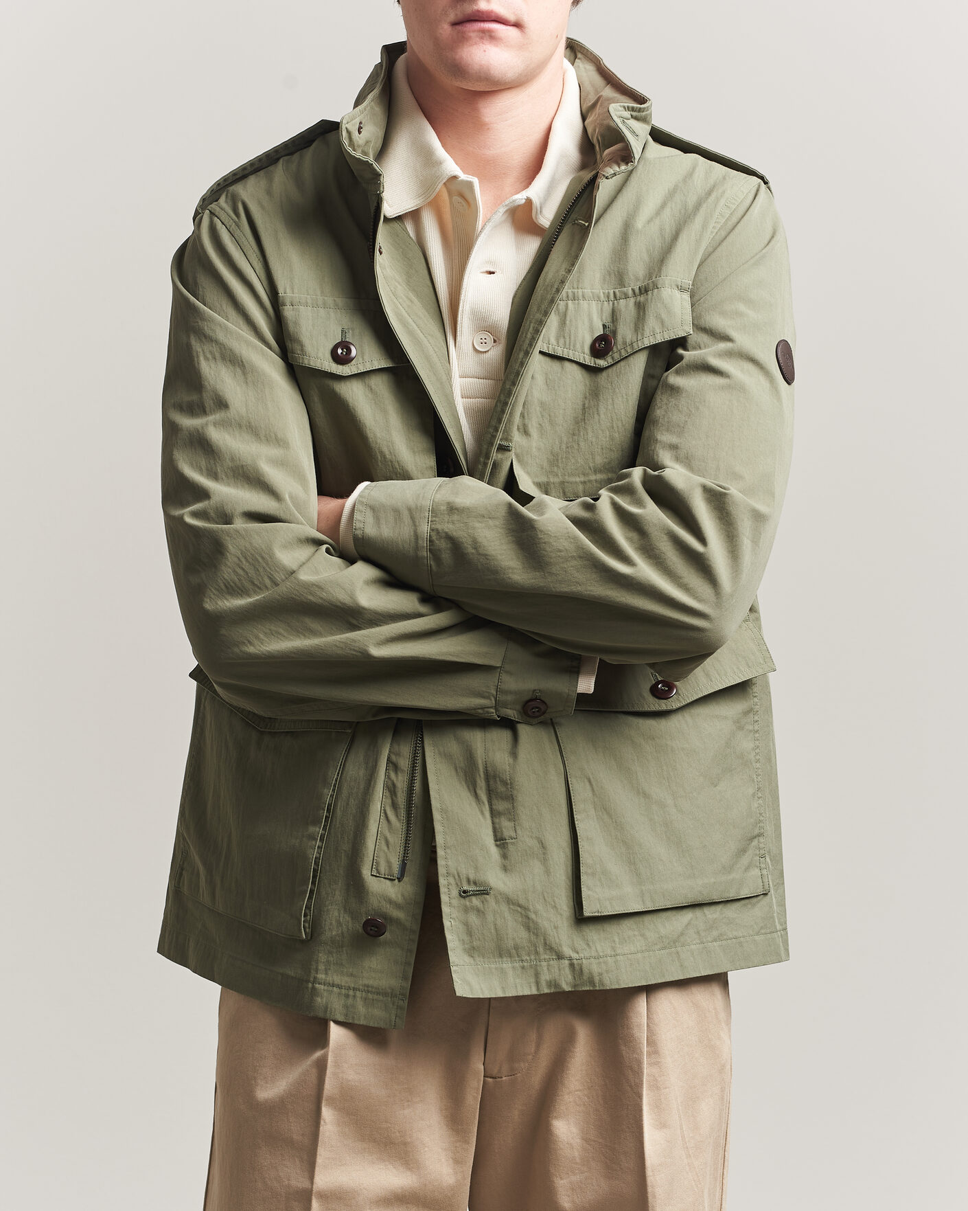 Uomini | Giacche | GANT | Cotton Field Jacket Dry Herb Green