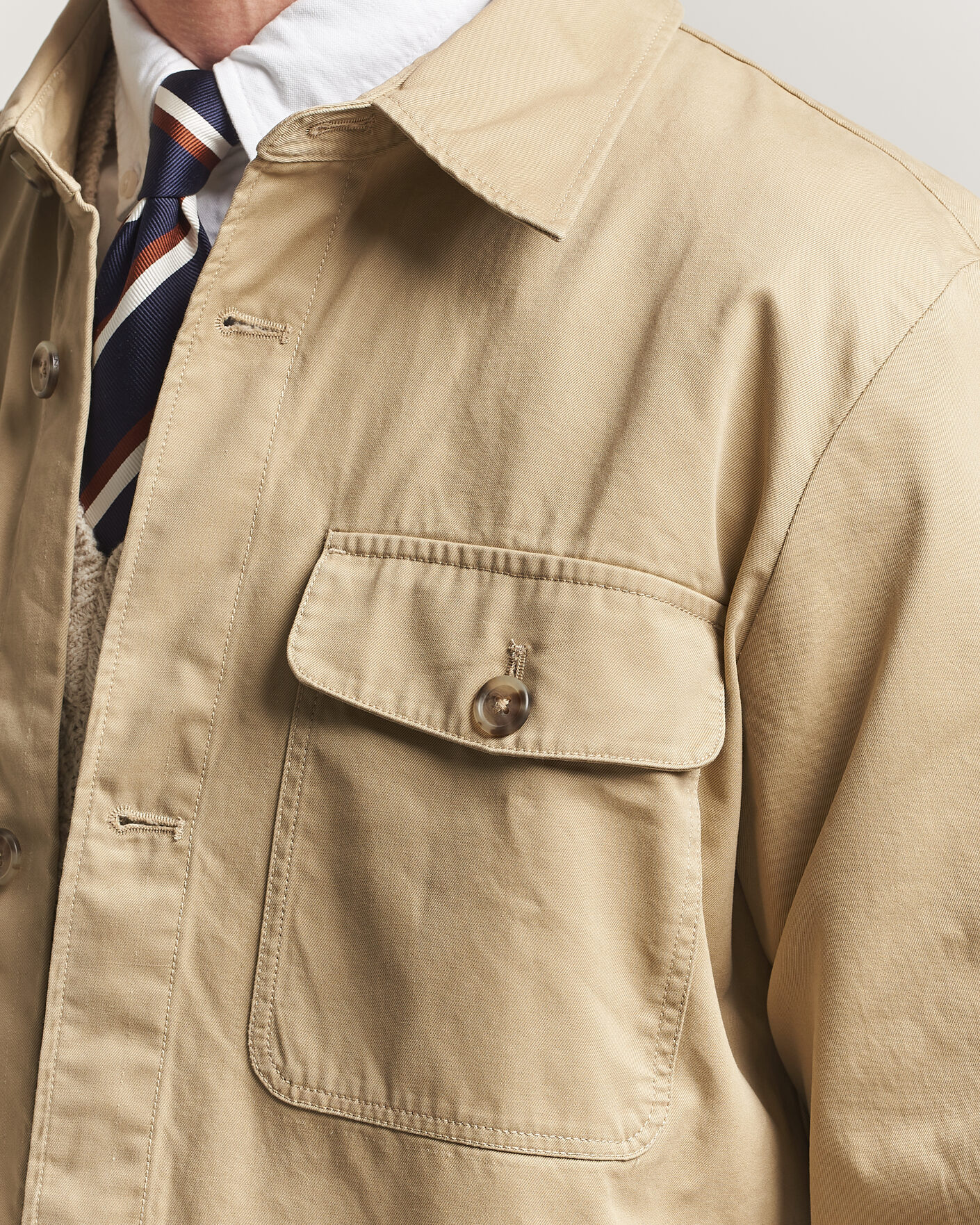Uomini | Camicie | GANT | Regular Fit Cotton Twill Overshirt Woody Beige