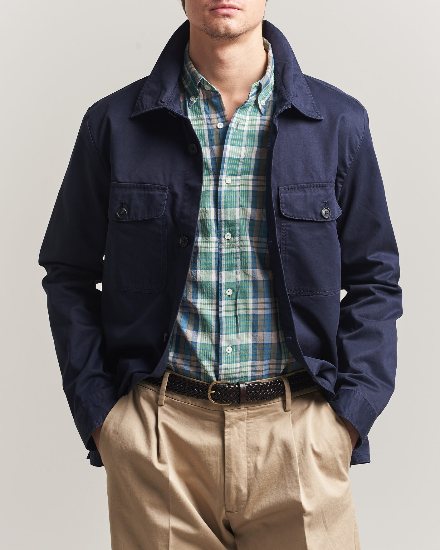 Uomini | Camicie | Gant | Regular Fit Cotton Twill Overshirt Evening Blue