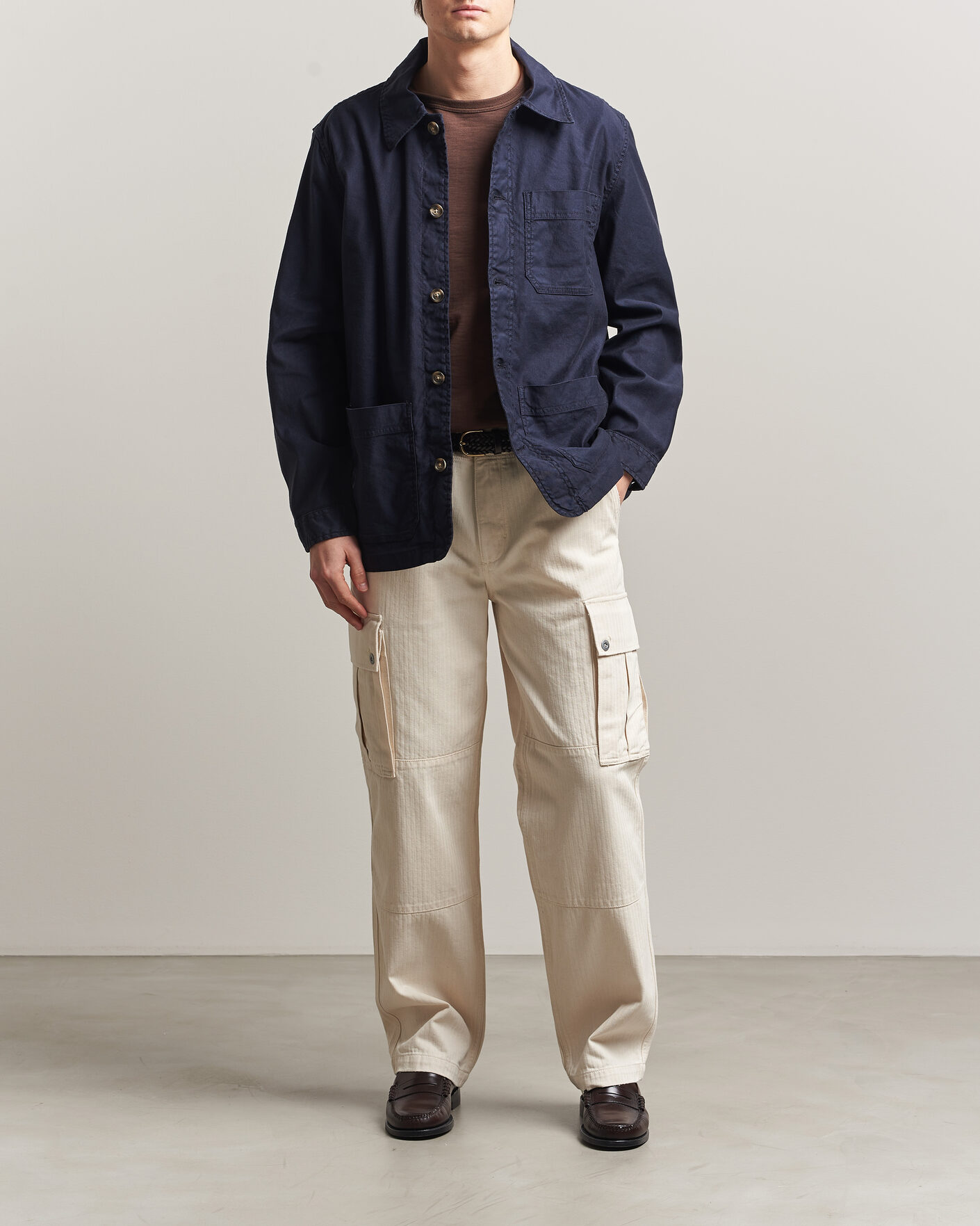 Uomini | Camicie | GANT | Regular Fit Cotton/Linen Overshirt Evening Blue