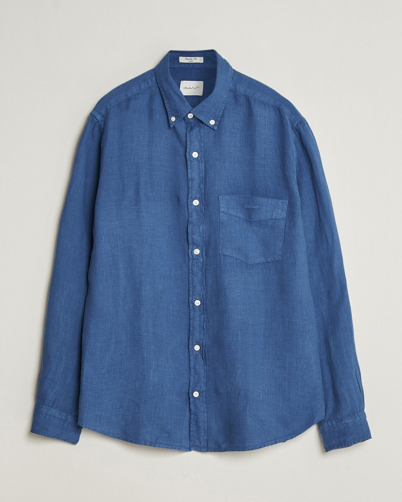 Uomini | Camicie | Gant | Regular Fit Garment Dyed Linen Shirt Vintage Blue