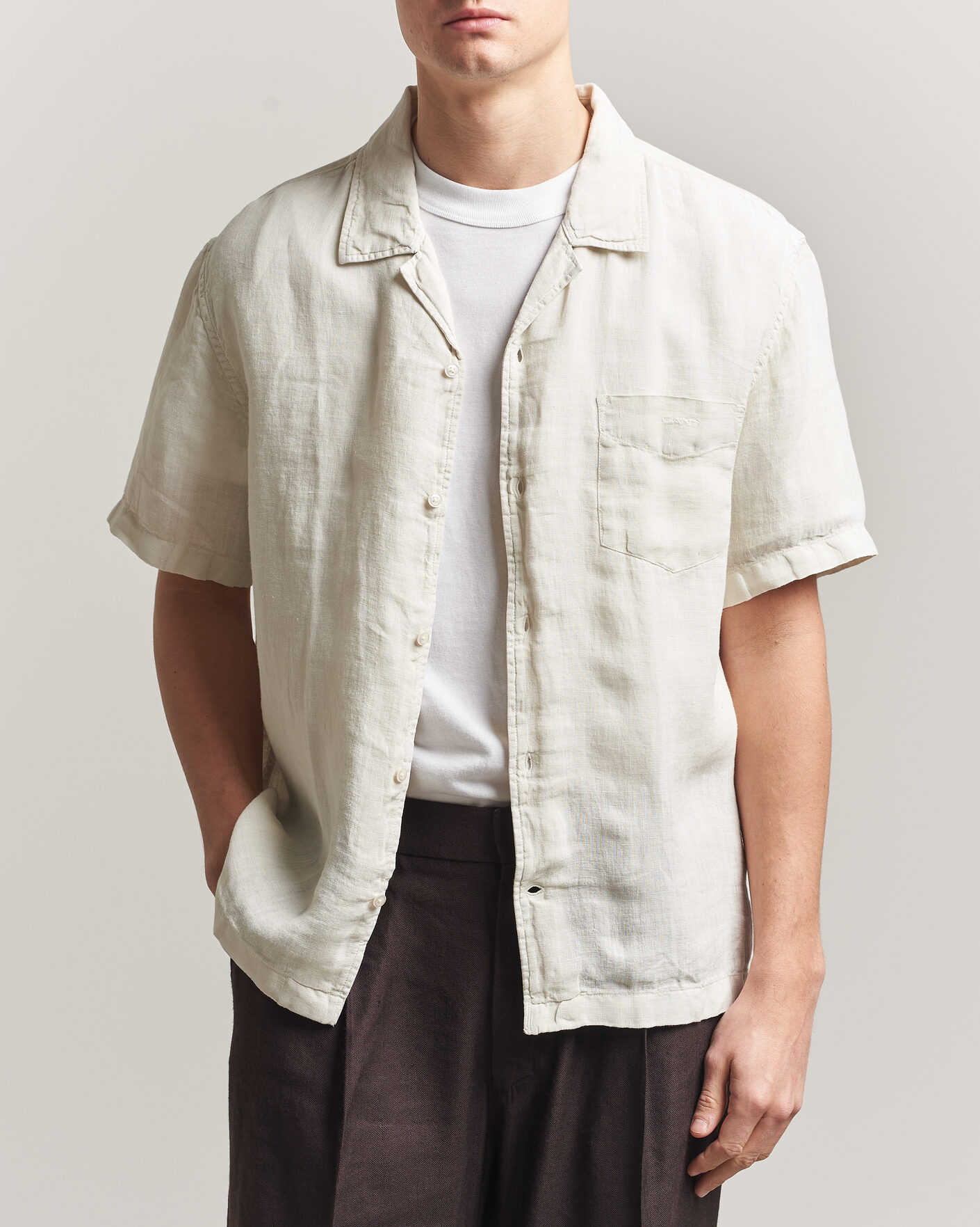 Uomini | Camicie | Gant | Regular Fit Garment Dyed Camp Shirrt Sand