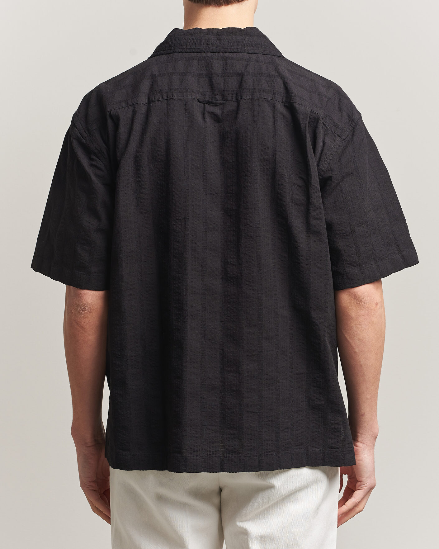 Uomini | Camicie | Gant | Relaxed Fit Dobby Striped Camp Shirt Black