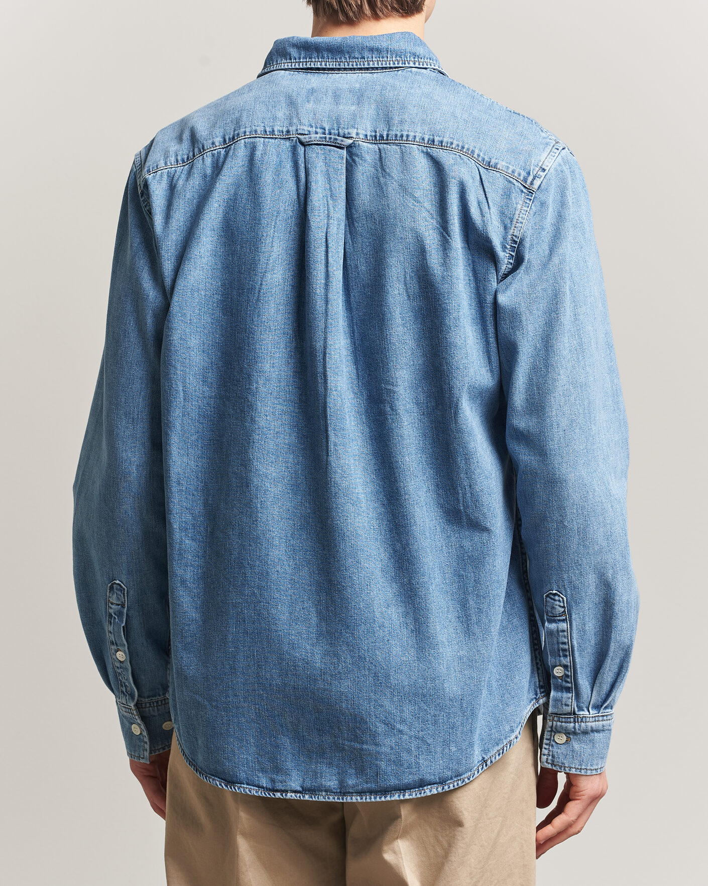 Uomini | Camicie | Gant | Regular Fit Denim Shirt Semi Light Blue Worn In