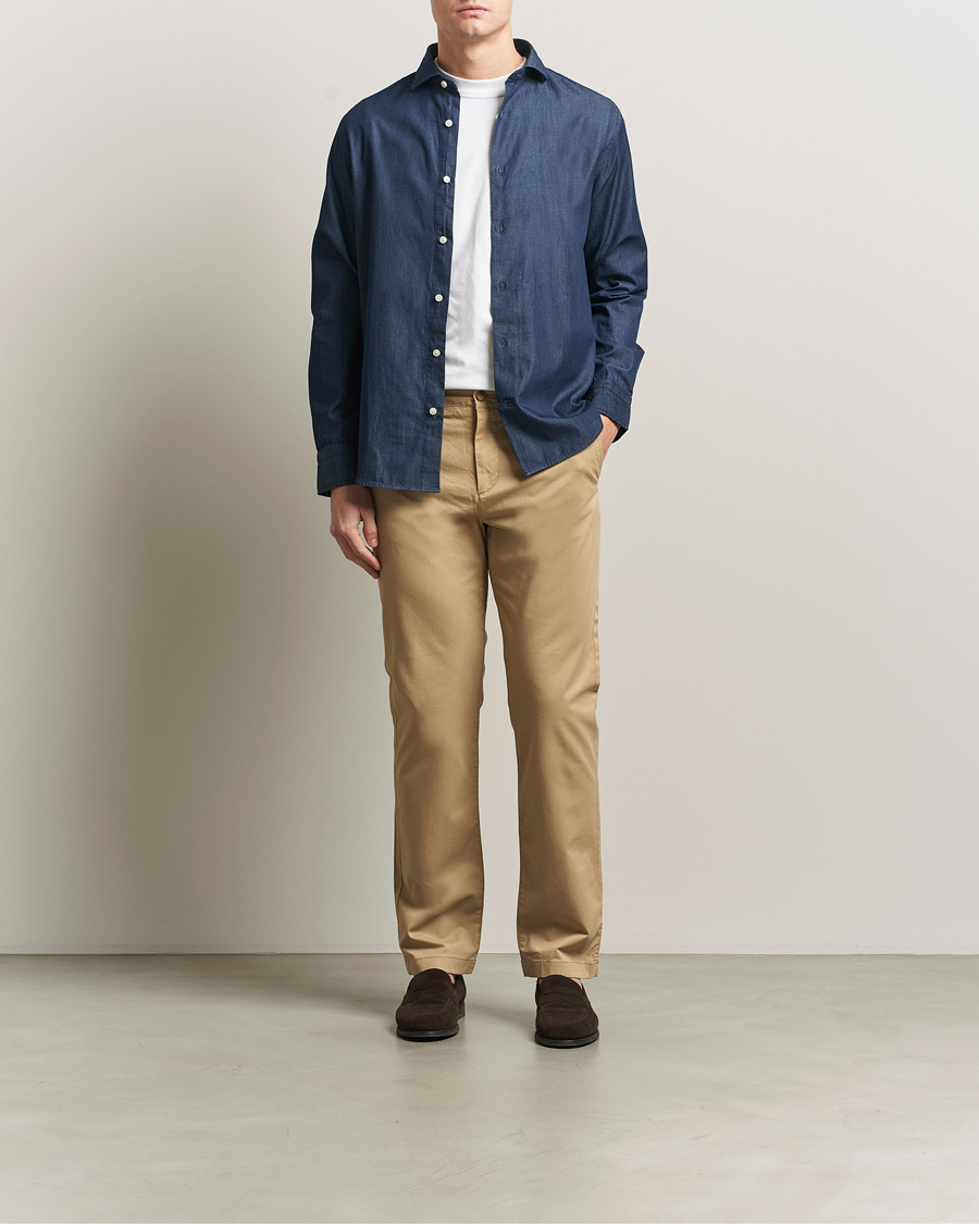 Uomini | Camicie | GANT | Regular Fit Indigo Twill Shirt Dark Indigo