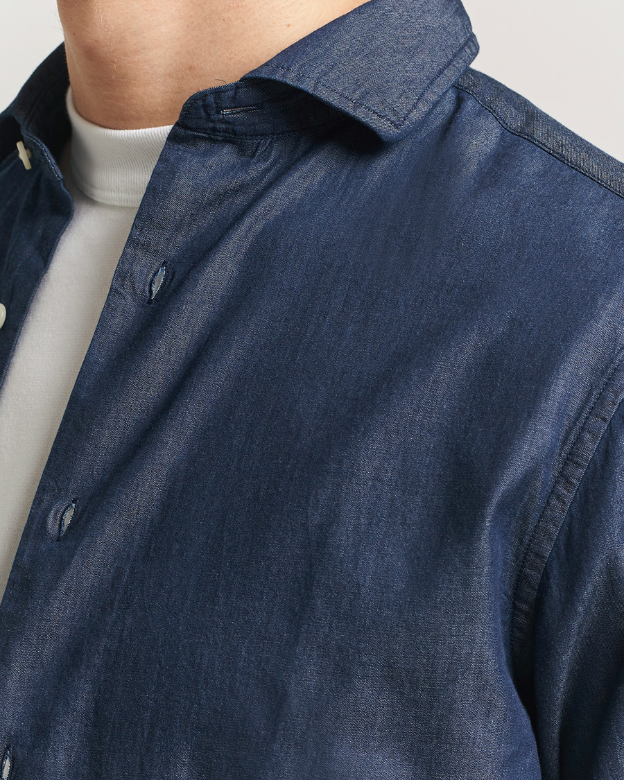 Uomini | Camicie | GANT | Regular Fit Indigo Twill Shirt Dark Indigo