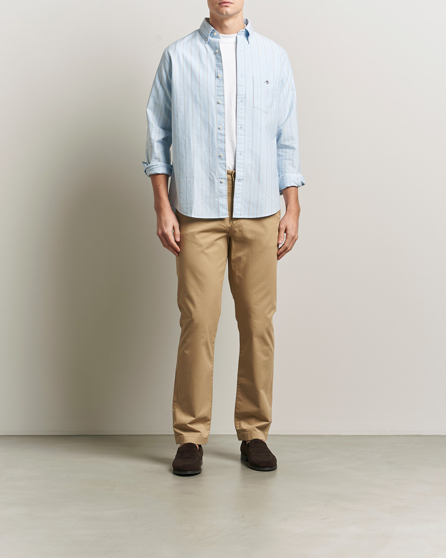 Uomini | Camicie | Gant | Regluar Fit Clsasic Oxford Striped Shirt Sky Blue