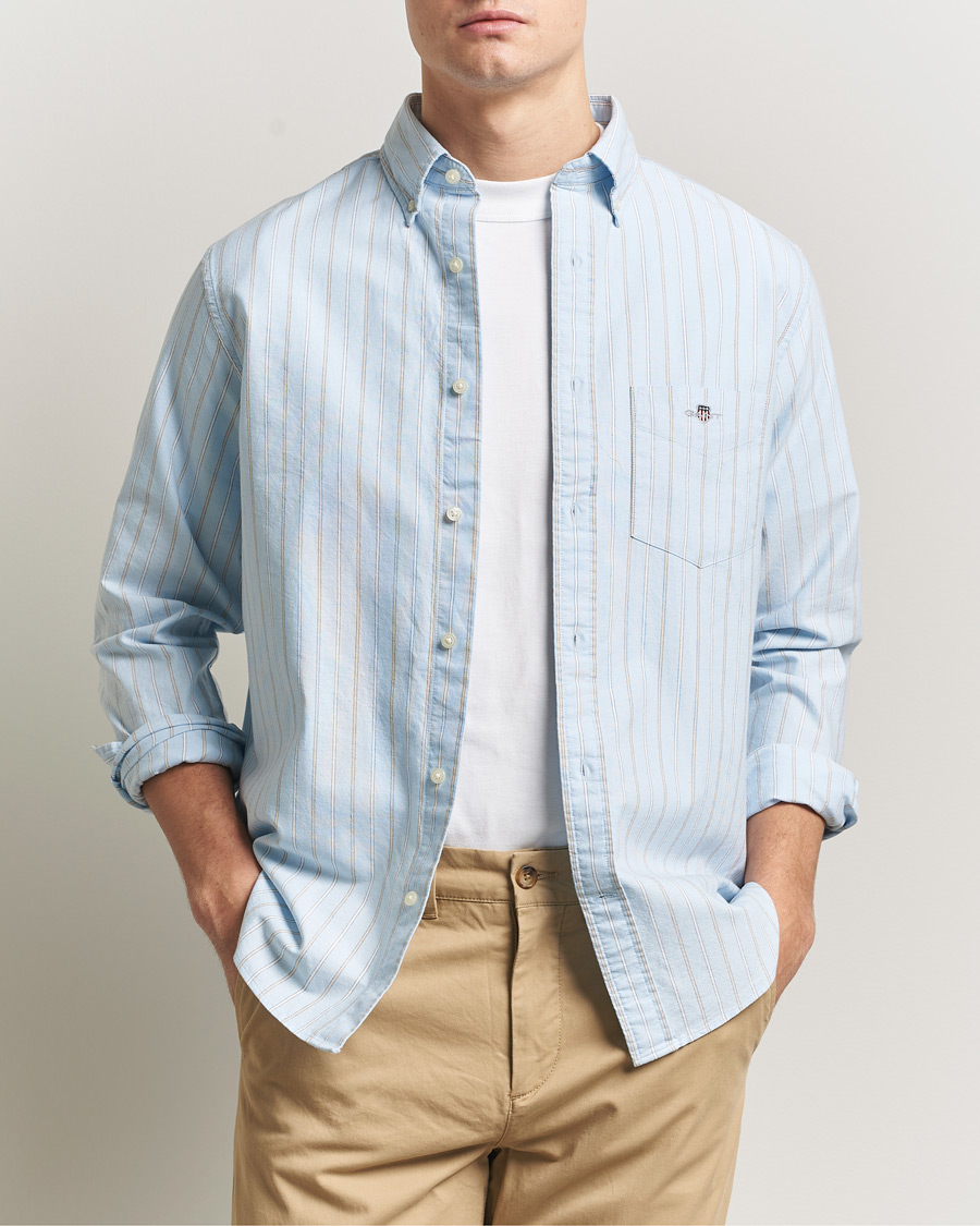 Uomini | Camicie | Gant | Regluar Fit Clsasic Oxford Striped Shirt Sky Blue
