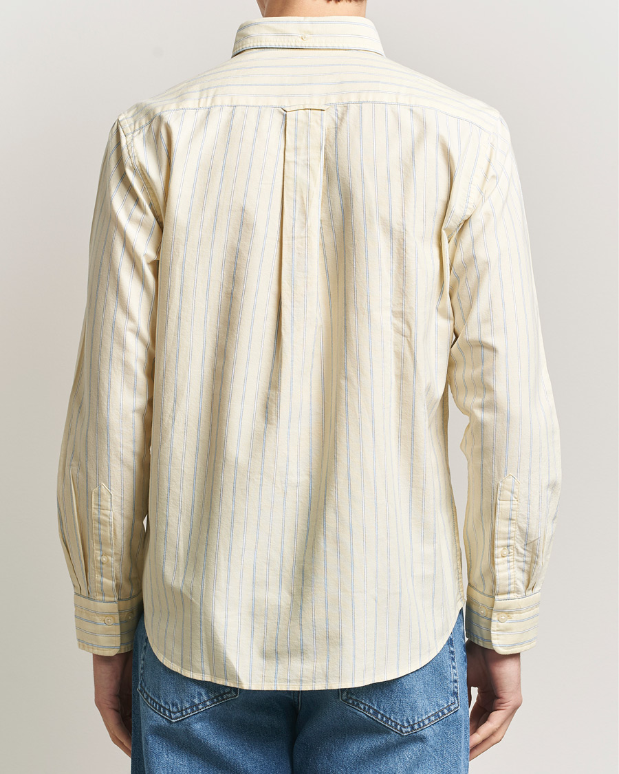 Uomini | Camicie | GANT | Regluar Fit Classic Oxford Striped Shirt Light Mustard Yellow