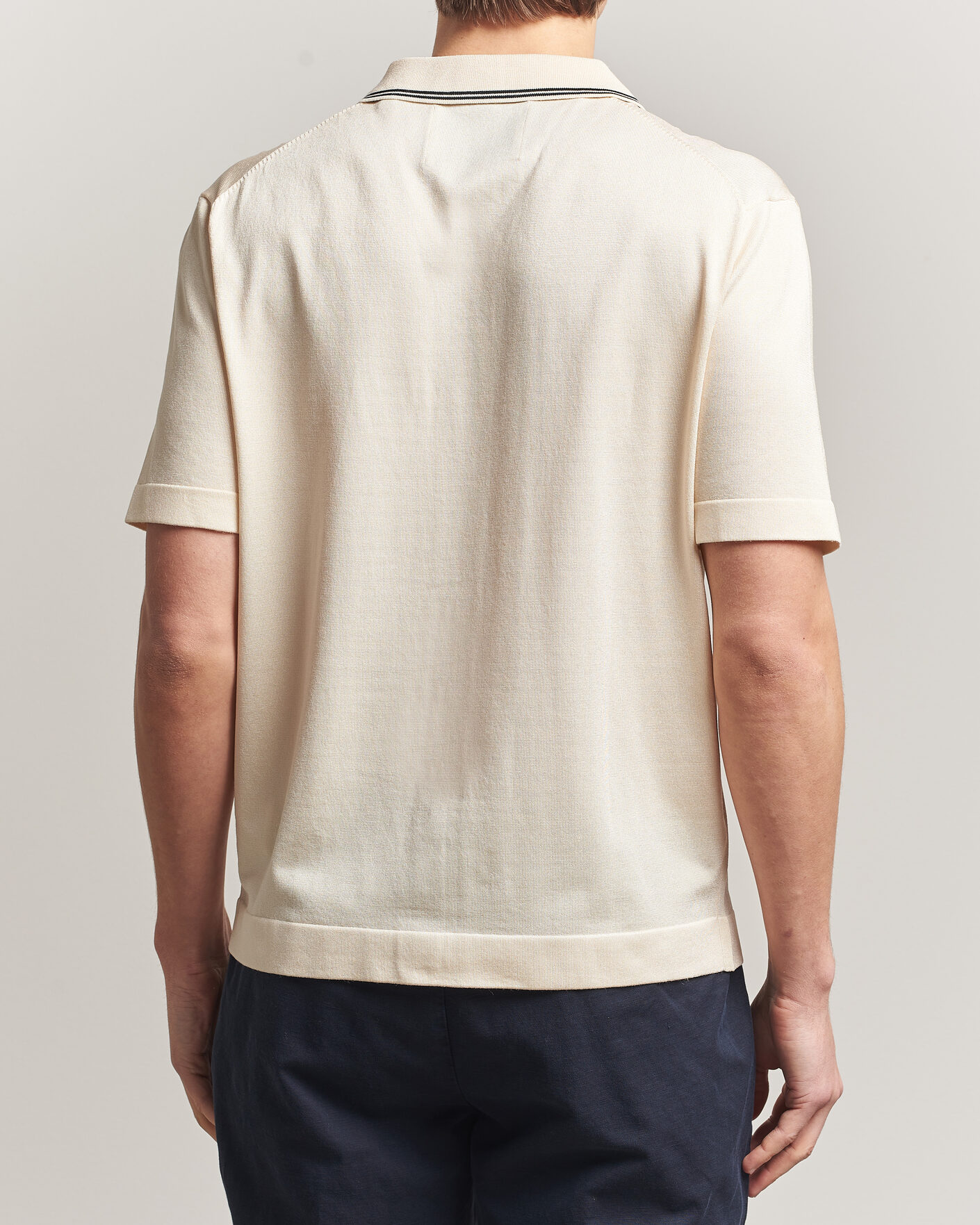 Uomini | Camicie | Gant | Knitted Resort Collar Shirt Creamed White
