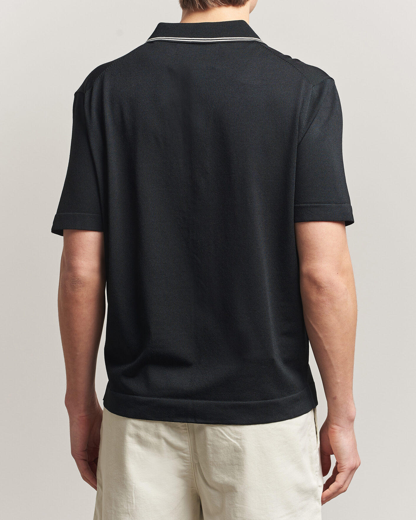 Uomini | Camicie | GANT | Knitted Resort Collar Shirt Black