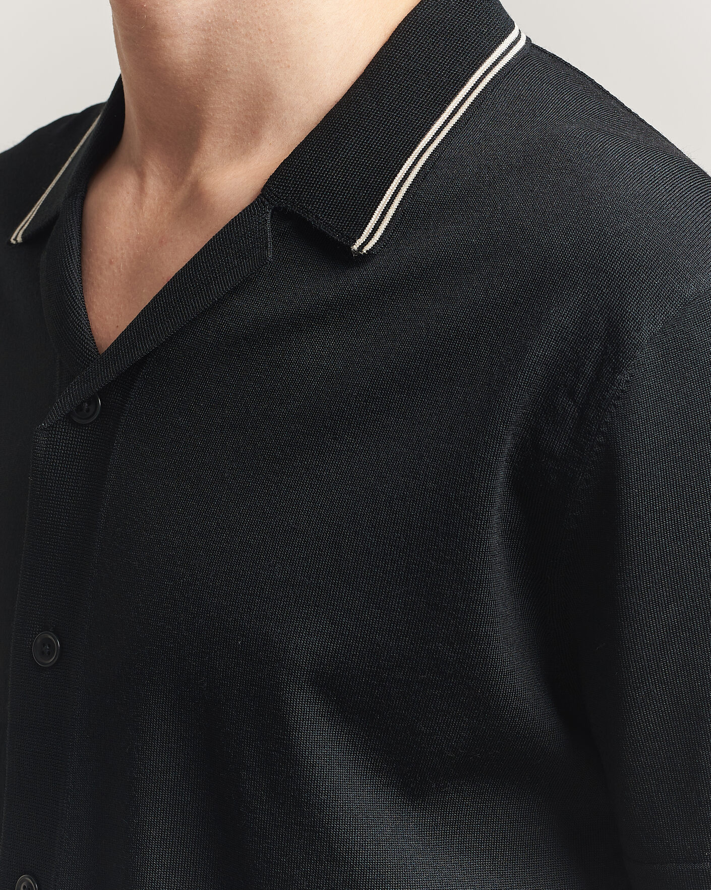 Uomini | Camicie | Gant | Knitted Resort Collar Shirt Black