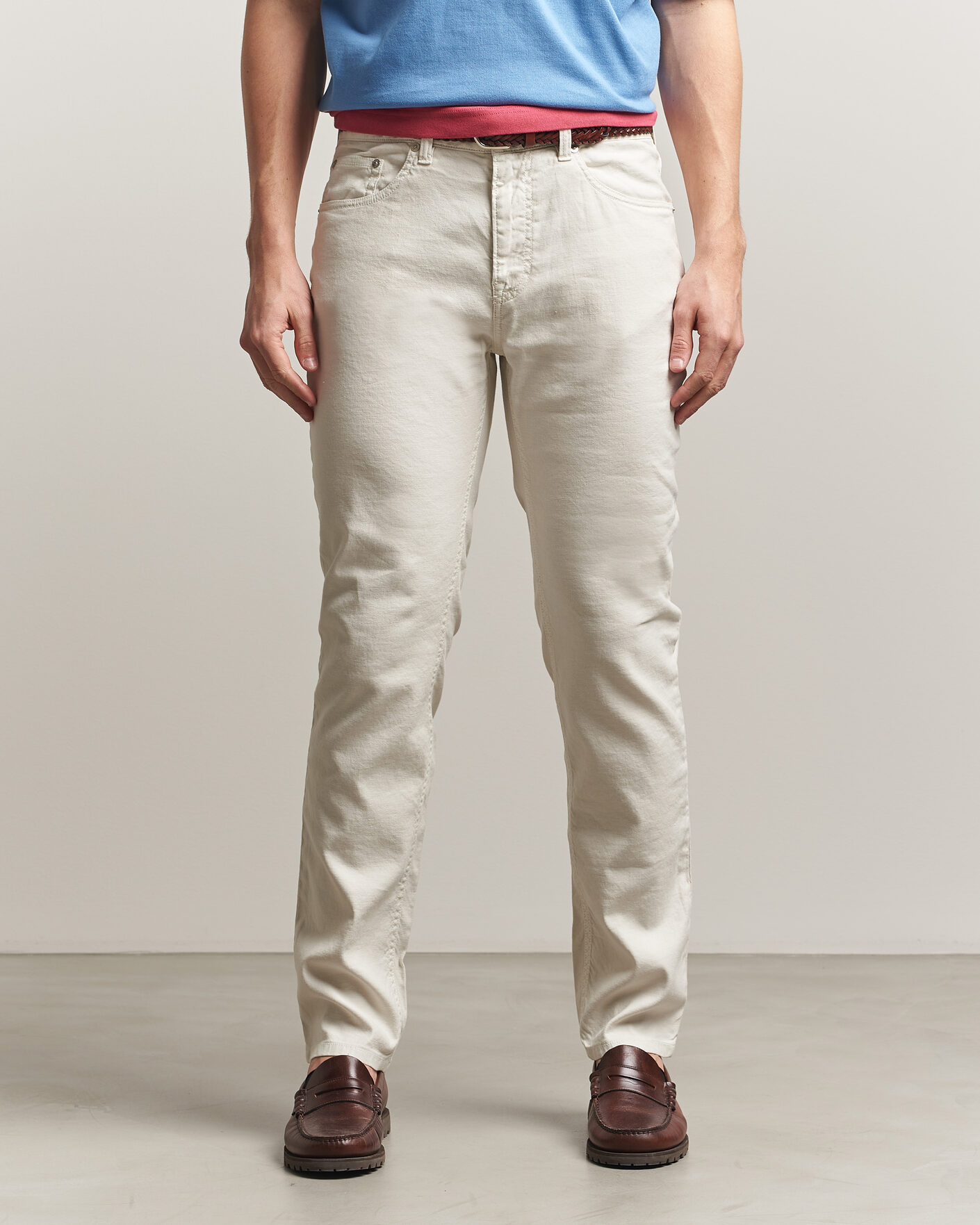 Uomini | Pantaloni | Gant | Slim Fit Cotton/Linen 5-Pocket Pants Sand