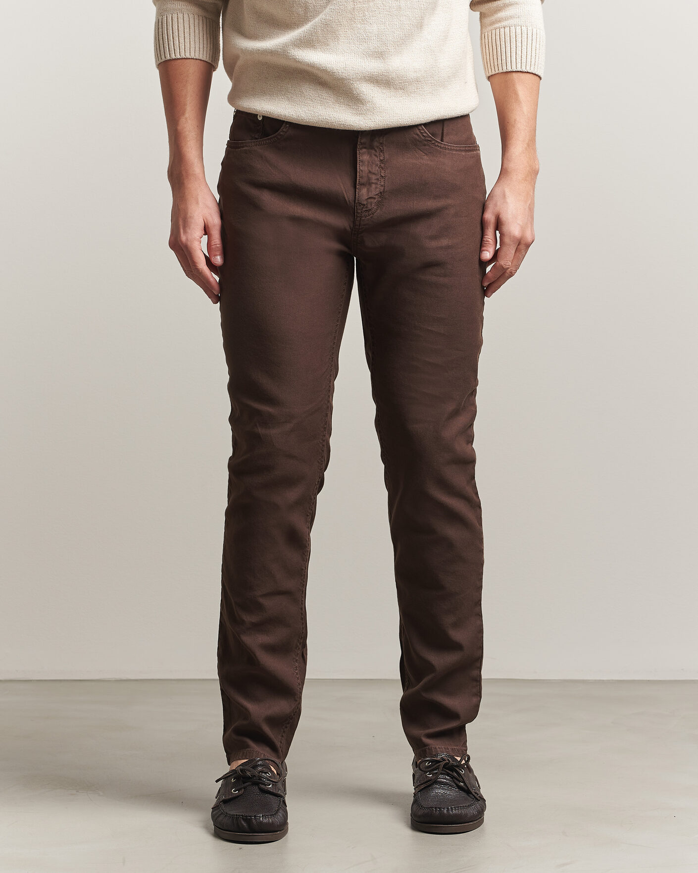 Uomini | Pantaloni | Gant | Slim Fit Cotton/Linen 5-Pocket Pants Rich Brown