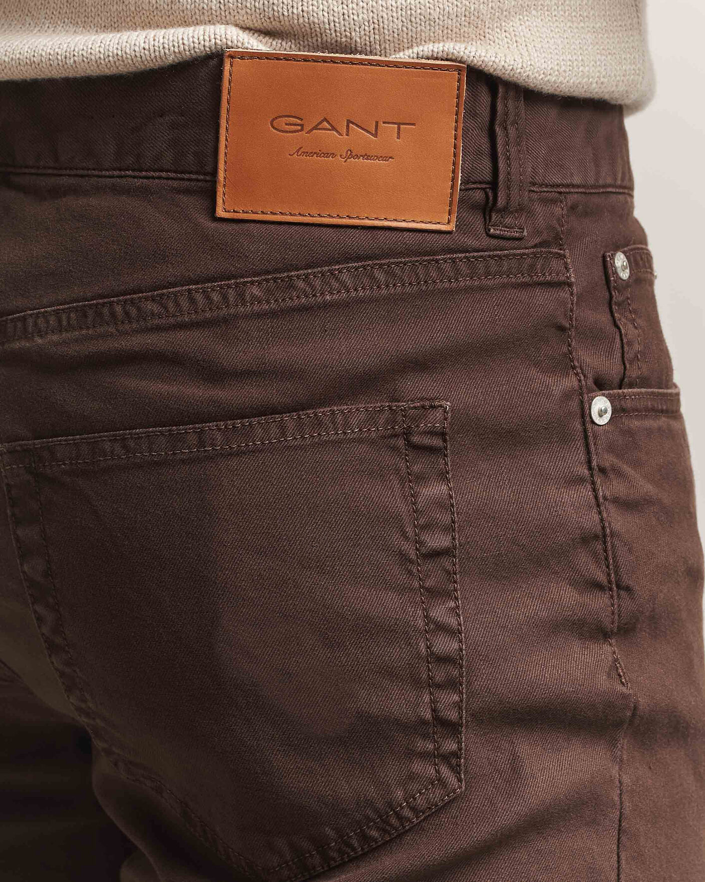 Uomini | Pantaloni | Gant | Slim Fit Cotton/Linen 5-Pocket Pants Rich Brown