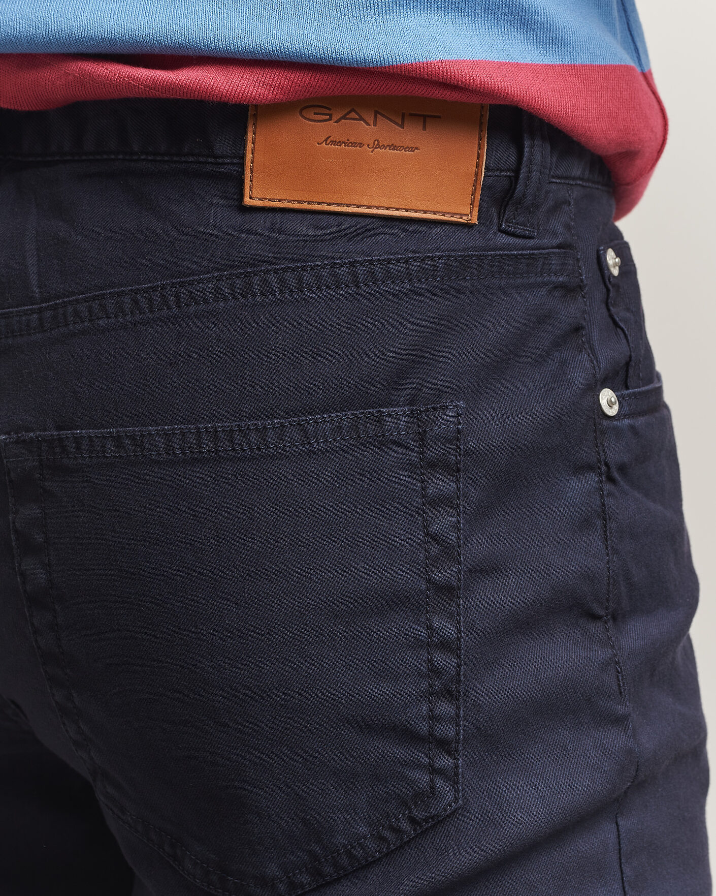 Uomini | Pantaloni | Gant | Slim Fit Cotton/Linen 5-Pocket Pants Evening Blue