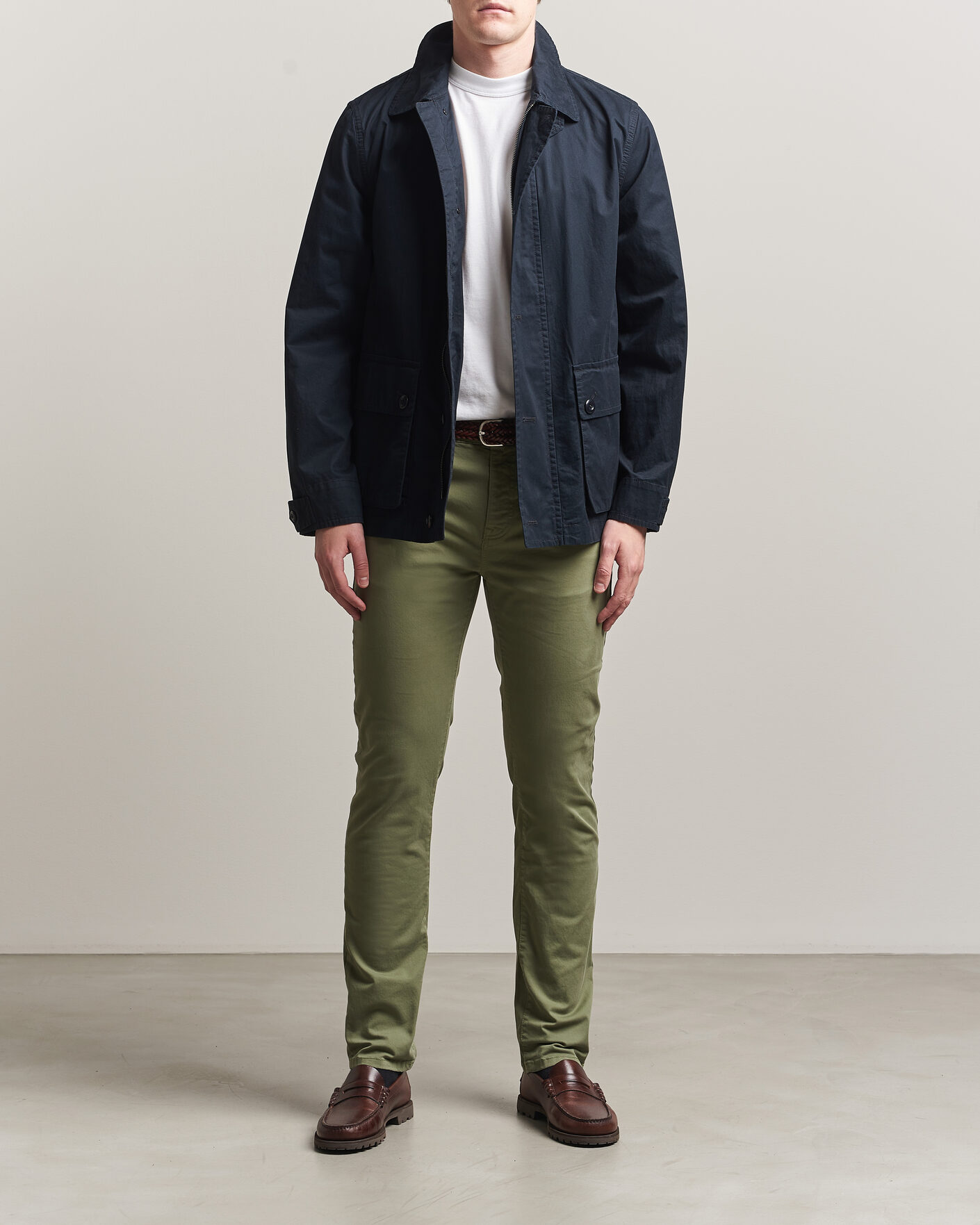 Uomini | Pantaloni | GANT | Slim Fit Desert 5-Pocket Pants Dry Herb Green