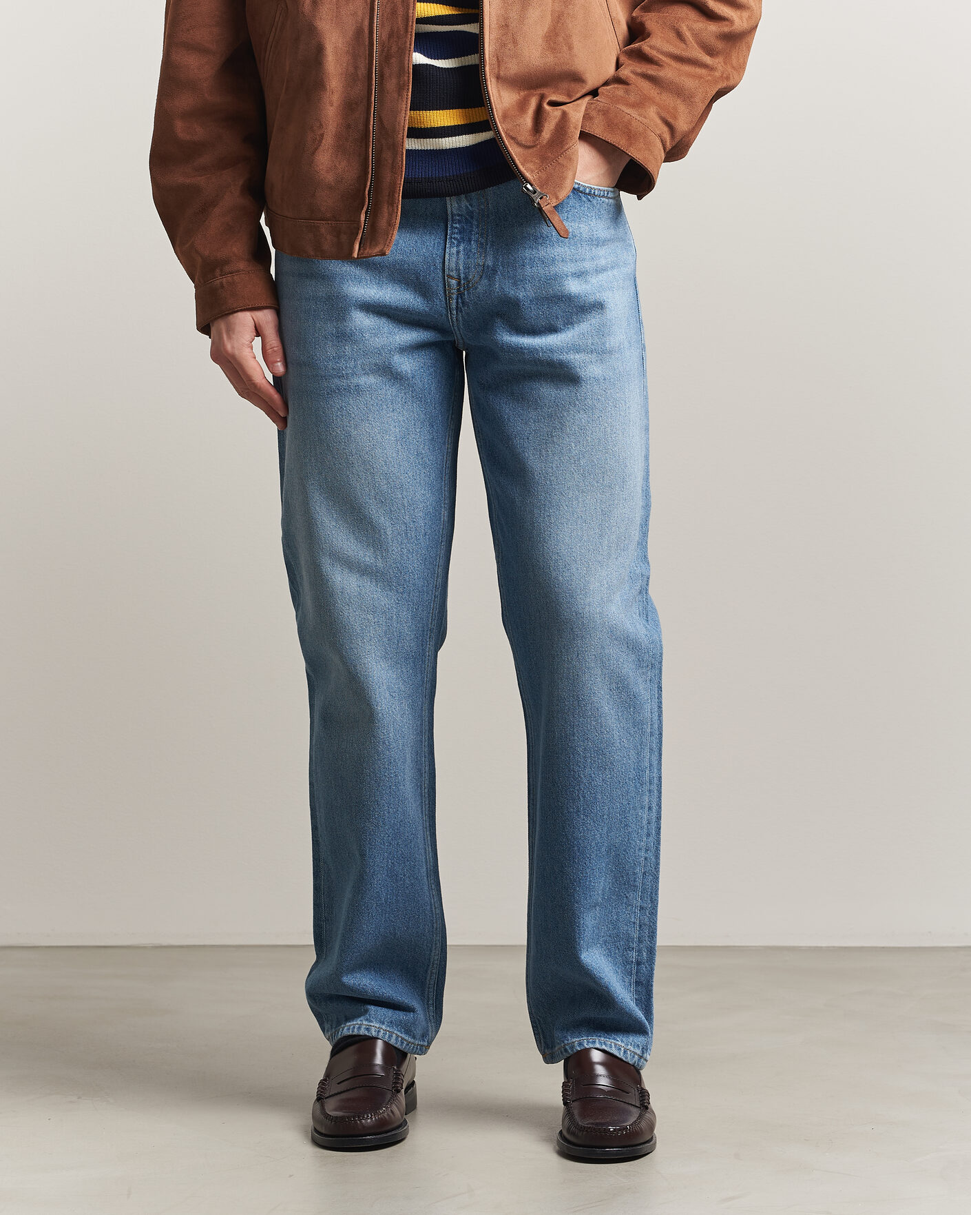 Uomini | Jeans | GANT | Straight Fit Jeans Semi Light Blue Worn In