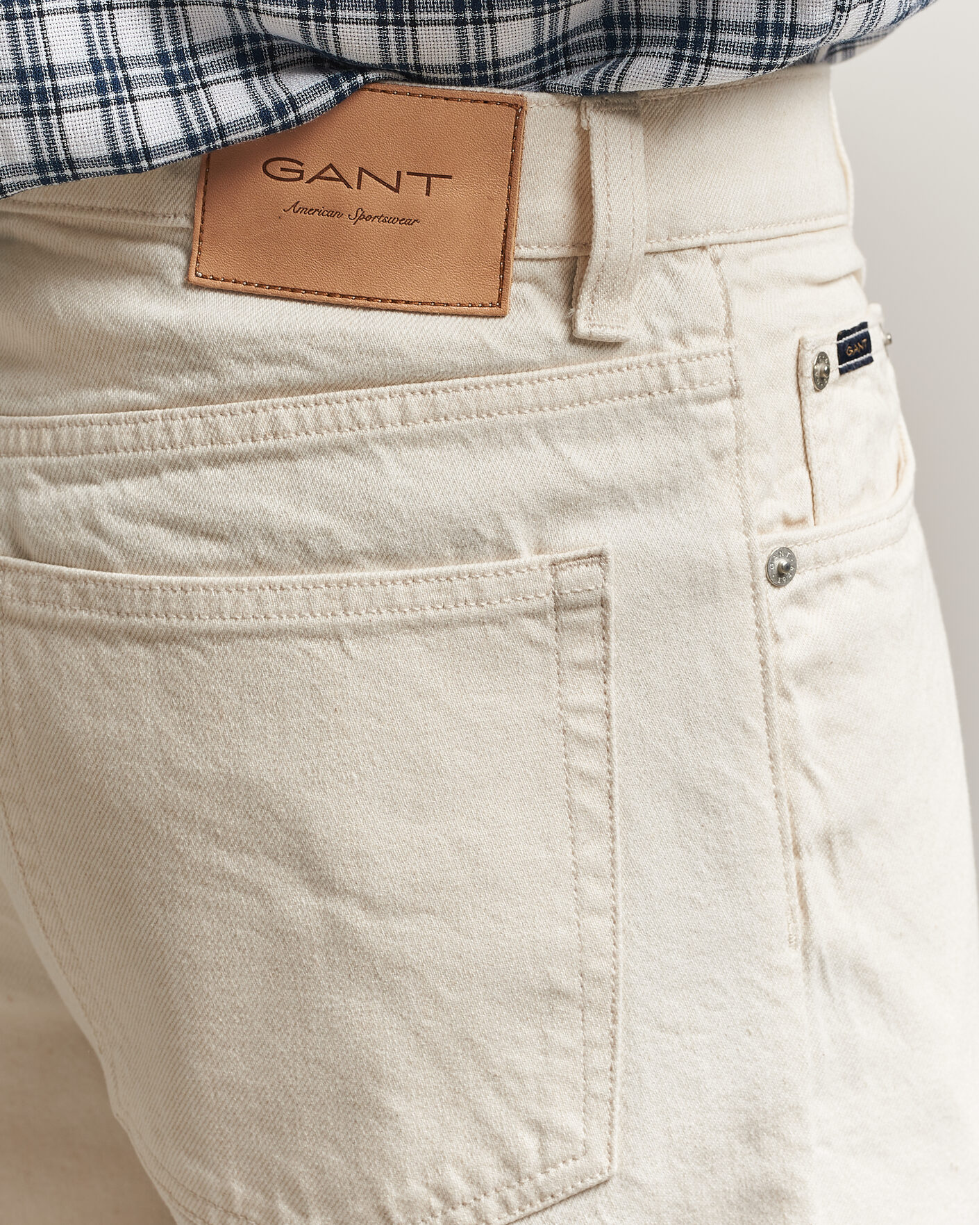 Uomini | Jeans | Gant | Straight Fit Jeans Ecru