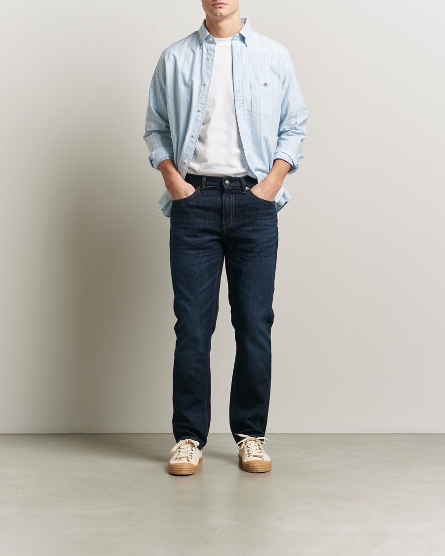 Uomini | Jeans | GANT | Regular Fit Jeans Dark Blue Broken In