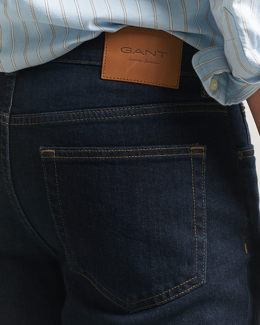 Uomini | Jeans | GANT | Regular Fit Jeans Dark Blue Broken In