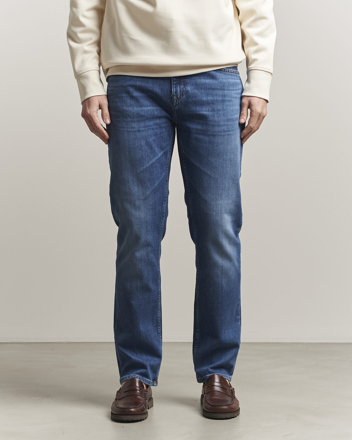 Uomini | Jeans | GANT | Regular Fit Jeans Mid Blue Broken In