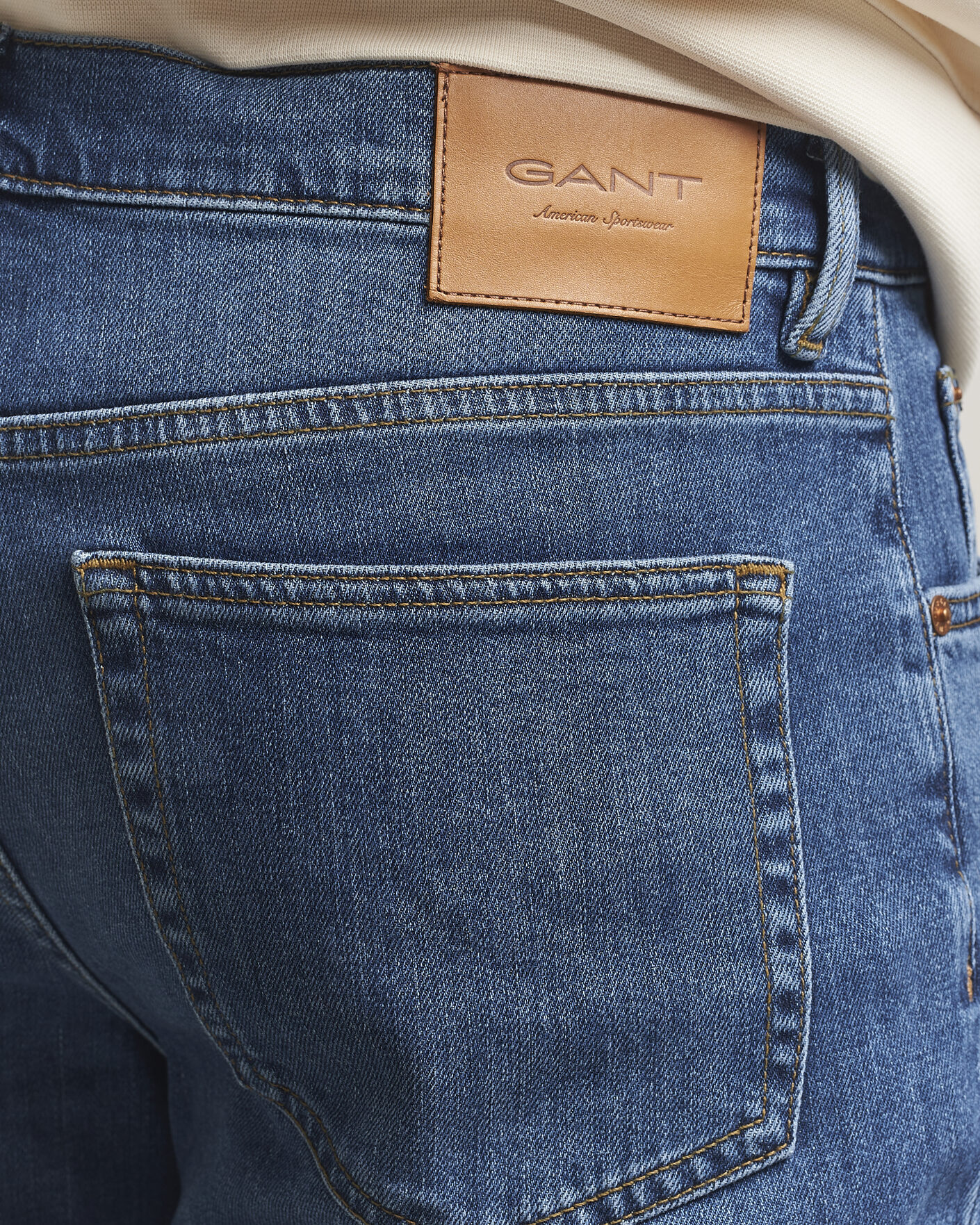Uomini | Jeans | GANT | Regular Fit Jeans Mid Blue Broken In