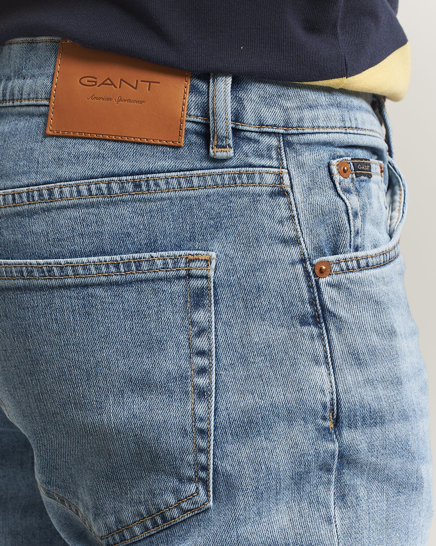 Uomini | Jeans | GANT | Regular Fit Jeans Semi Light Blue Worn In