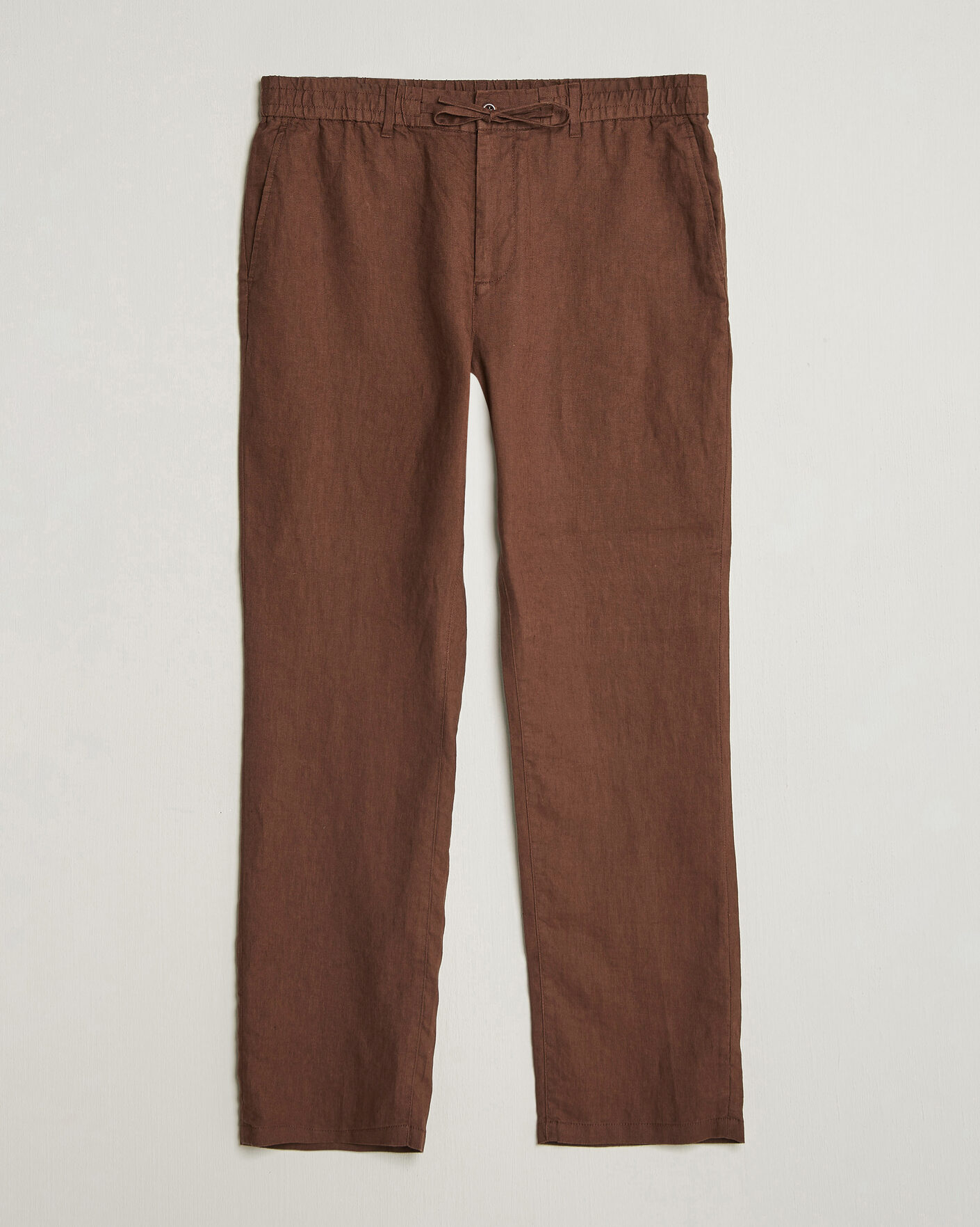Uomini | Pantaloni | Gant | Regular Fit Linen Drawstring Pants Mahogany Brown